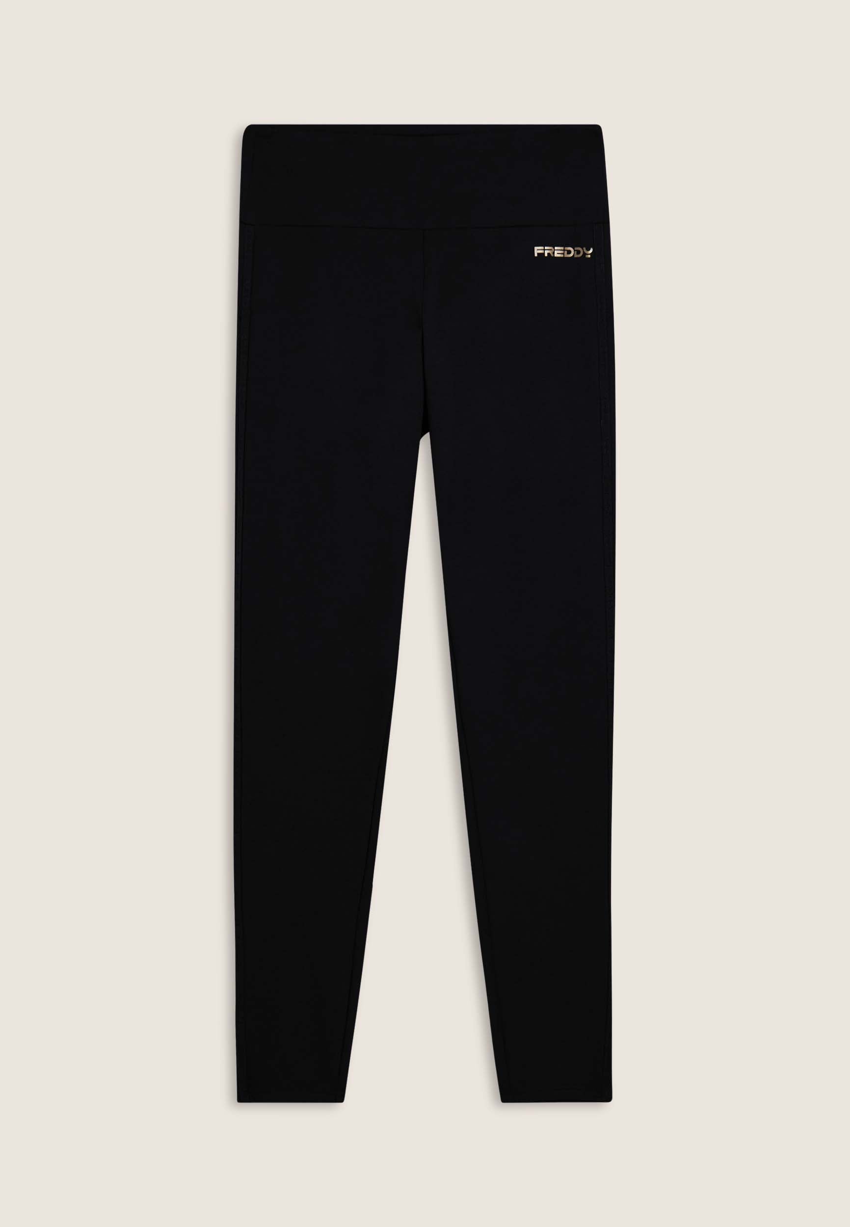 freddy-leggings-donna-vita-alta-in-felpa-garzata-con-bande-logate image 8