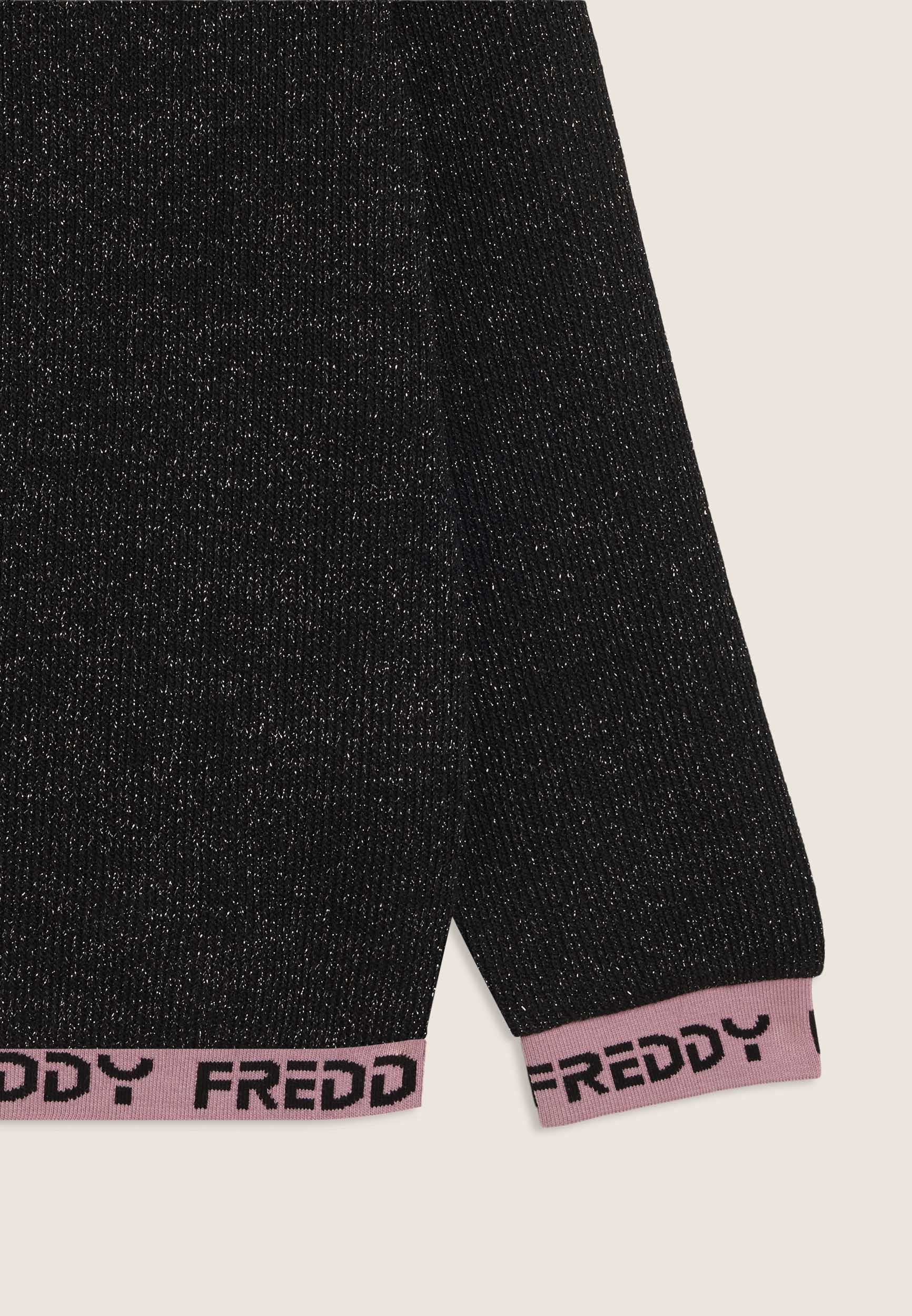 freddy-felpa-junior-maglia-lurex-con-cappuccio-ed-elastici-jacquard image 3