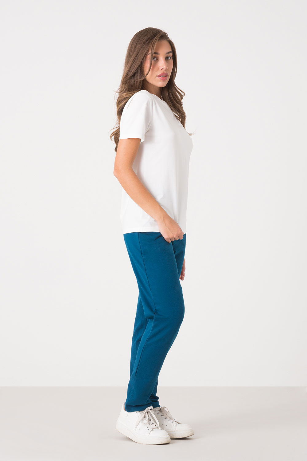 dimensione-danza-t-shirt-donna-in-cotone-modal-jersey-stretch-con-logo-tono-su-t image 2