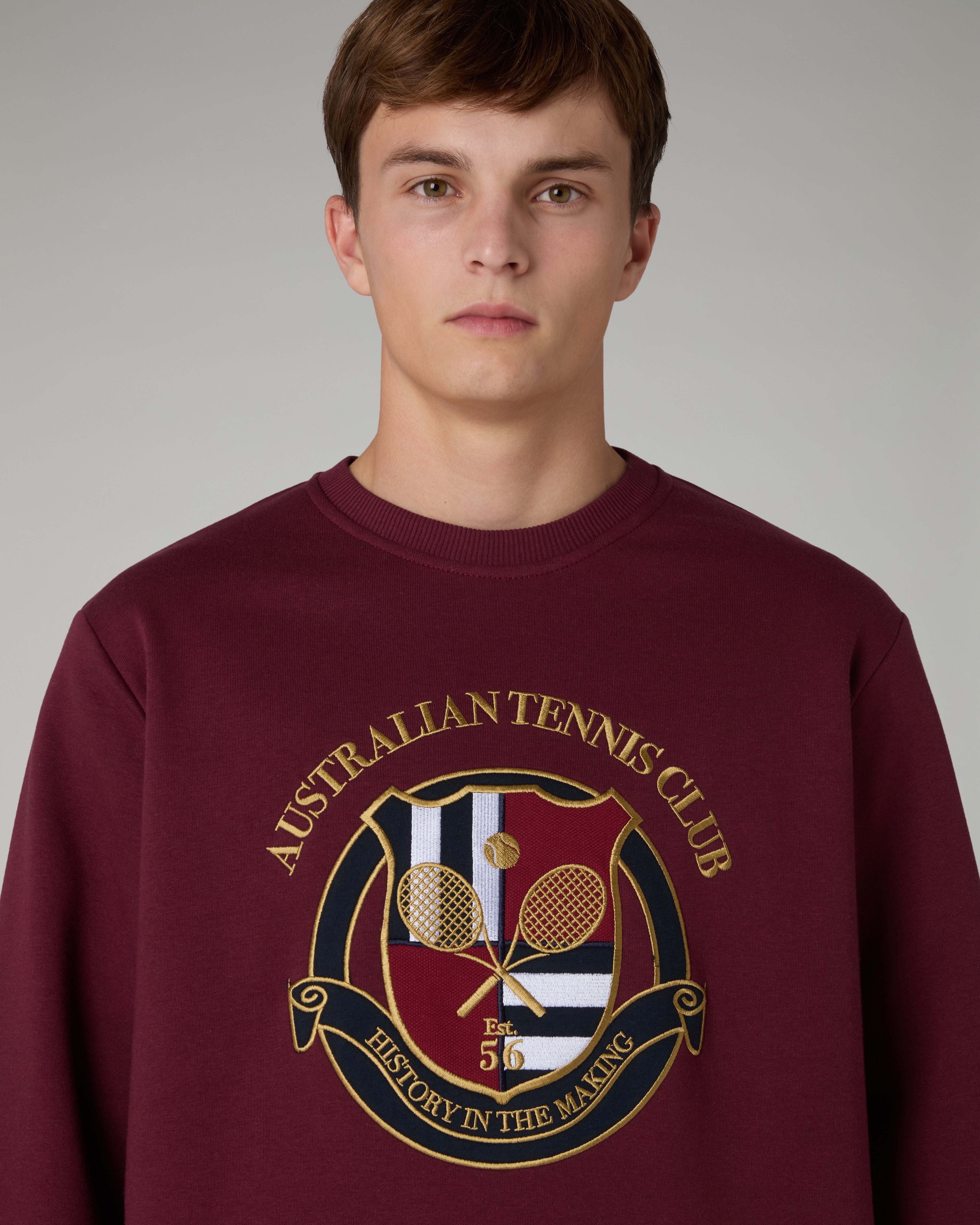 australian-tennis-club-crewneck-felpa-rubino image 5