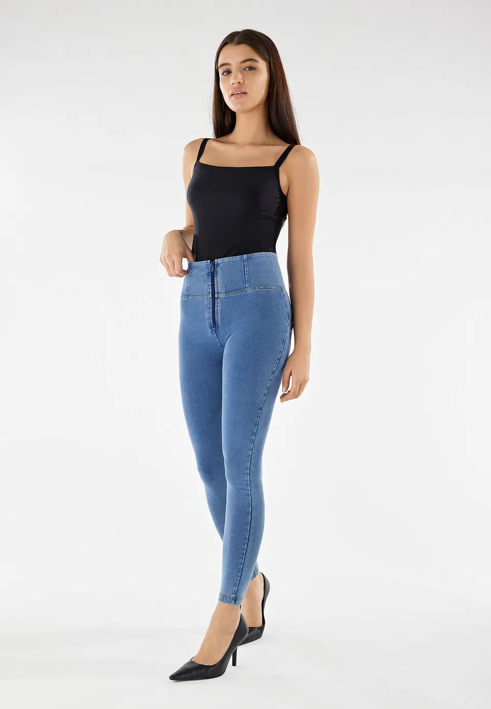 freddy-jeggings-push-up-wr-up-superskinny-vita-alta-con-zip image 1