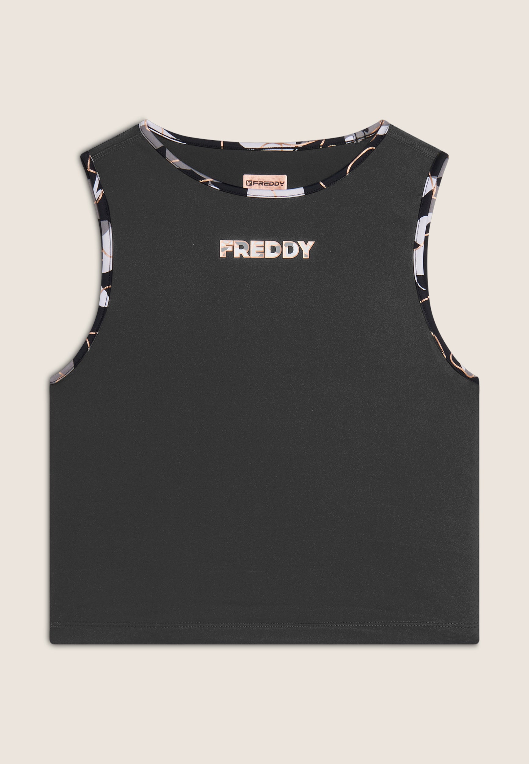 freddy-top-sportivo-cropped-slim-fit-d-i-w-o-con-logo-bronzo image 8