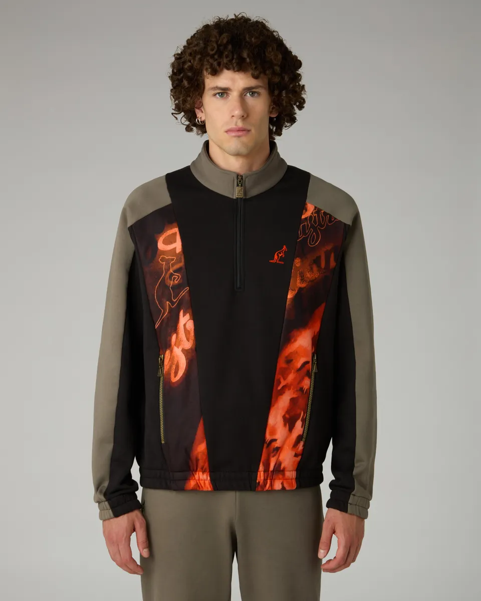 australian-rust-half-zip-crewneck-felpa-mezza-zip-nero image 1