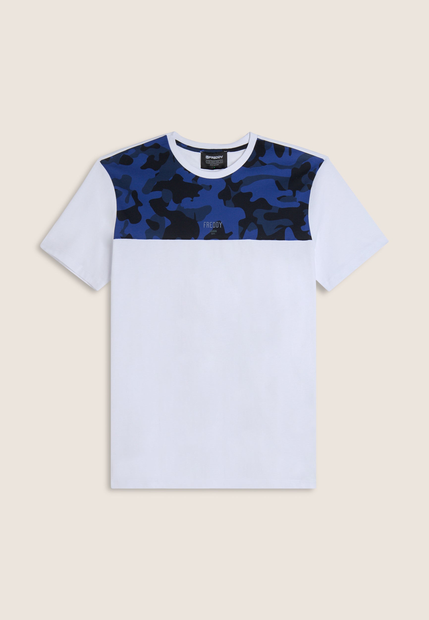 freddy-t-shirt-donna-regular-fit-con-inserto-camouflage image 8