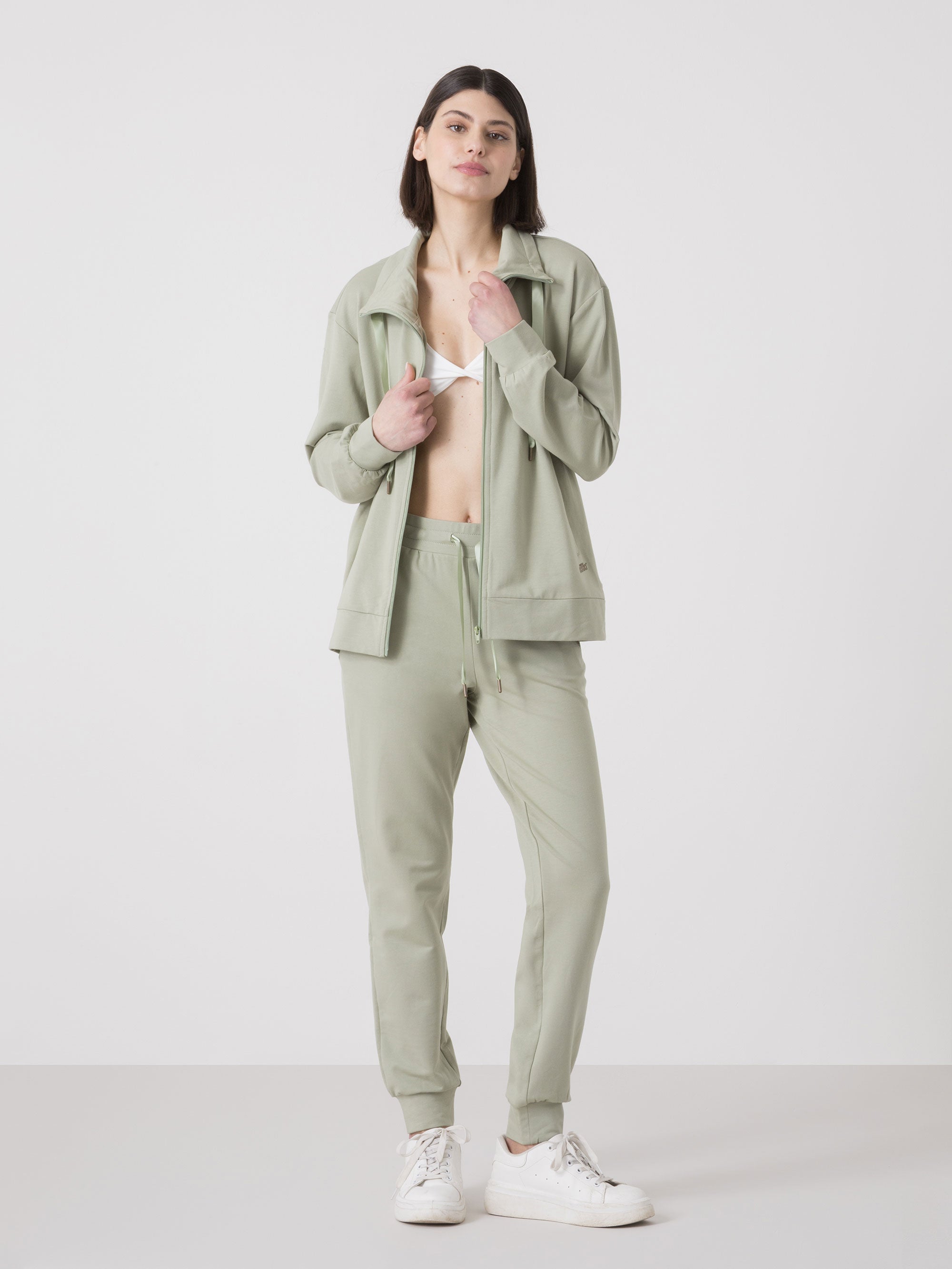 dimensione-danza-felpa-donna-full-zip-over-fit-in-modal-con-collo-alto image 7