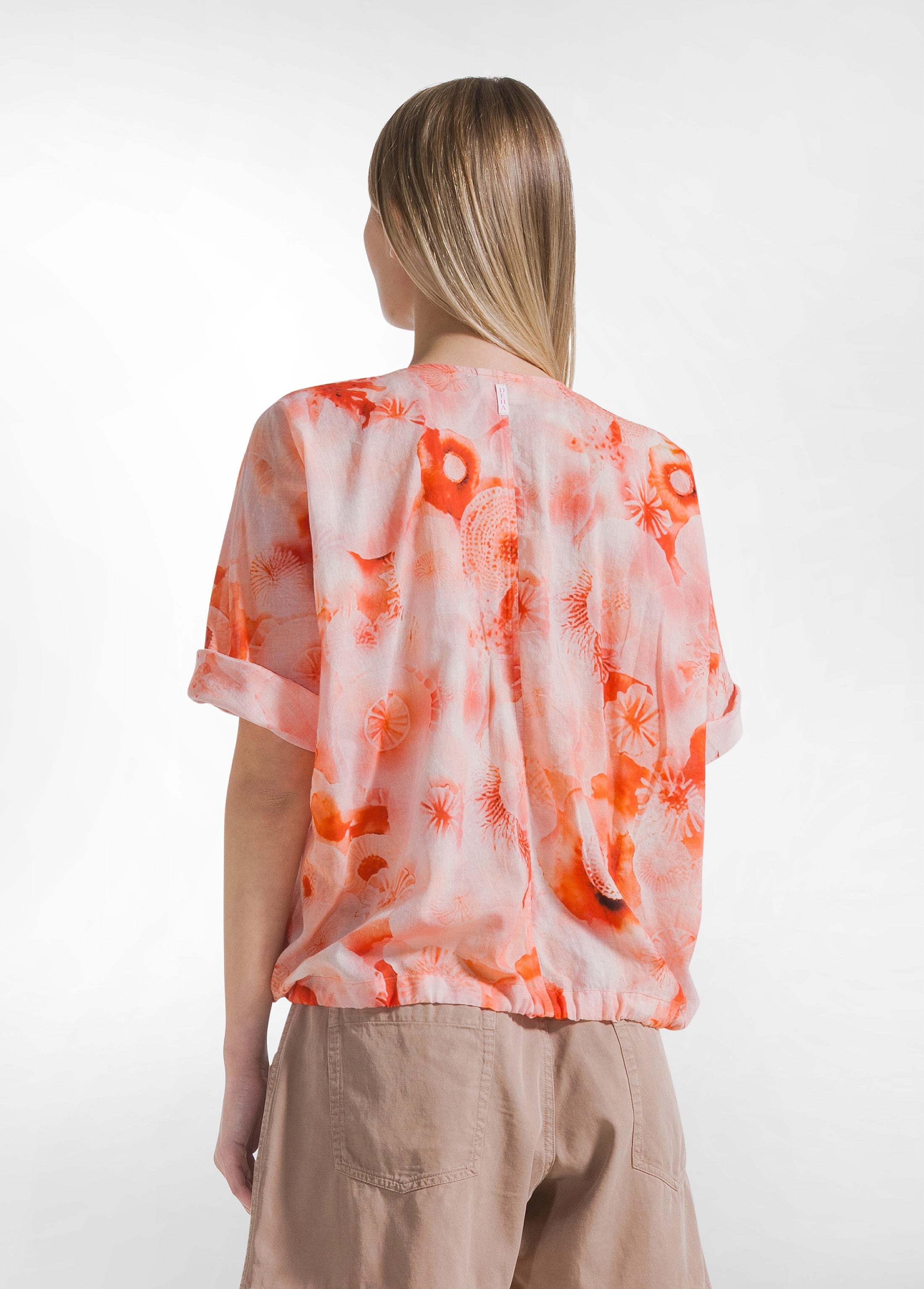 deha-blusa-all-over-in-mussola-di-cotone-rosso image 2