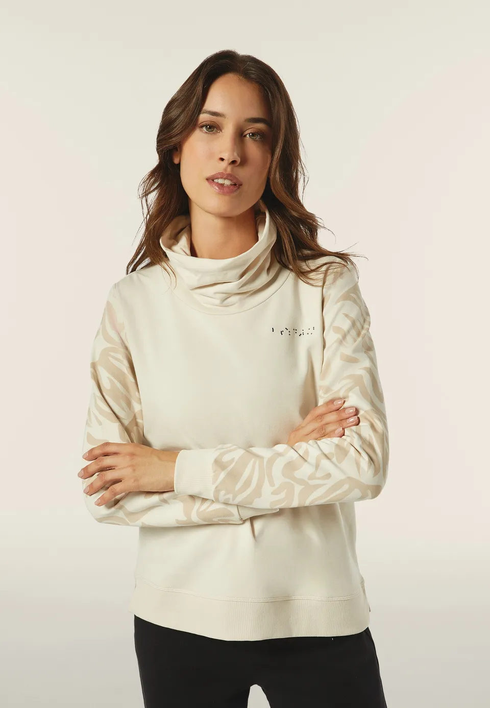 freddy-felpa-donna-comfort-fit-collo-alto-con-maniche-fantasia-floreale image 1