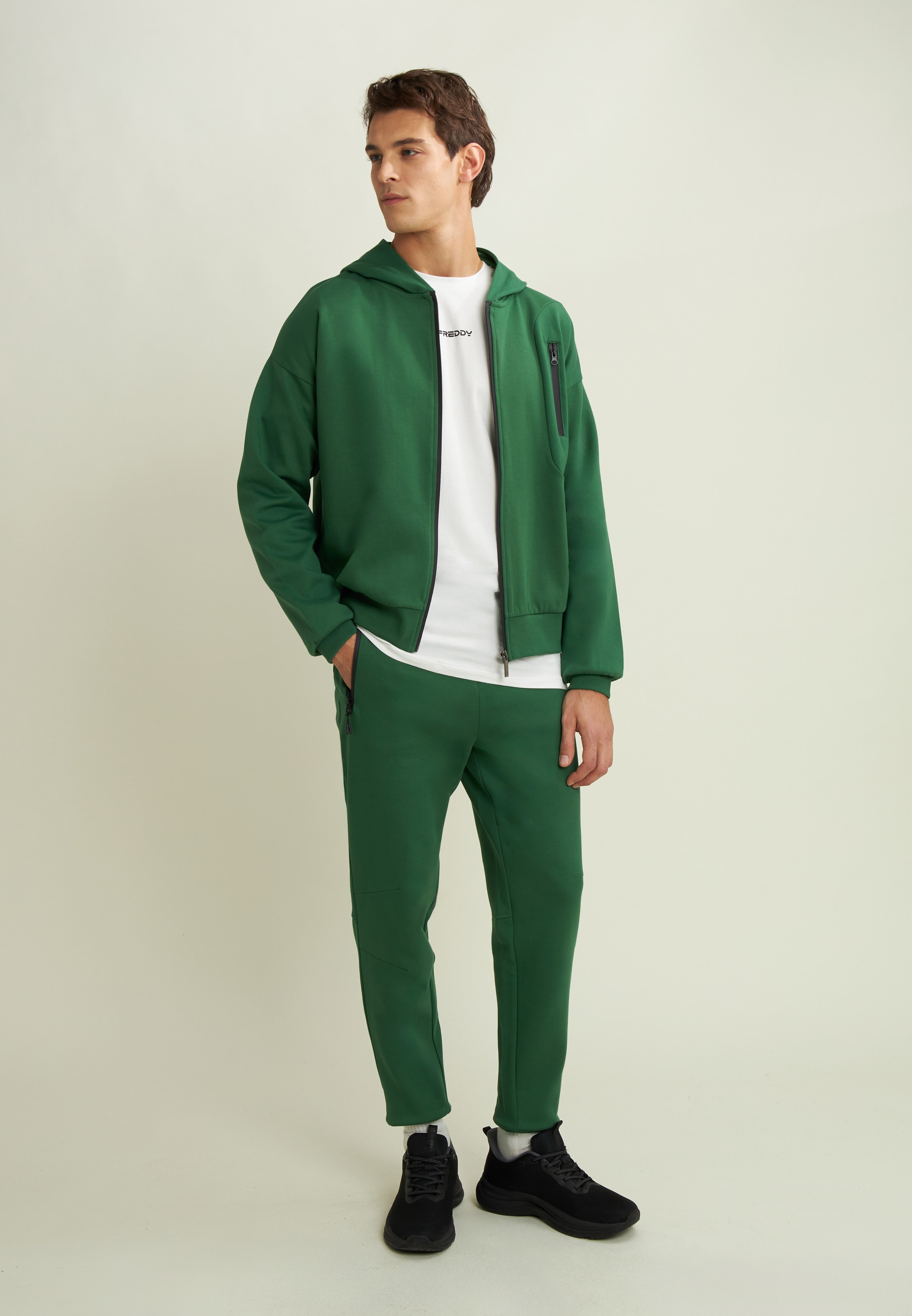 freddy-felpa-uomo-full-zip-con-cappuccio-jersey-e-tasca-zip image 2