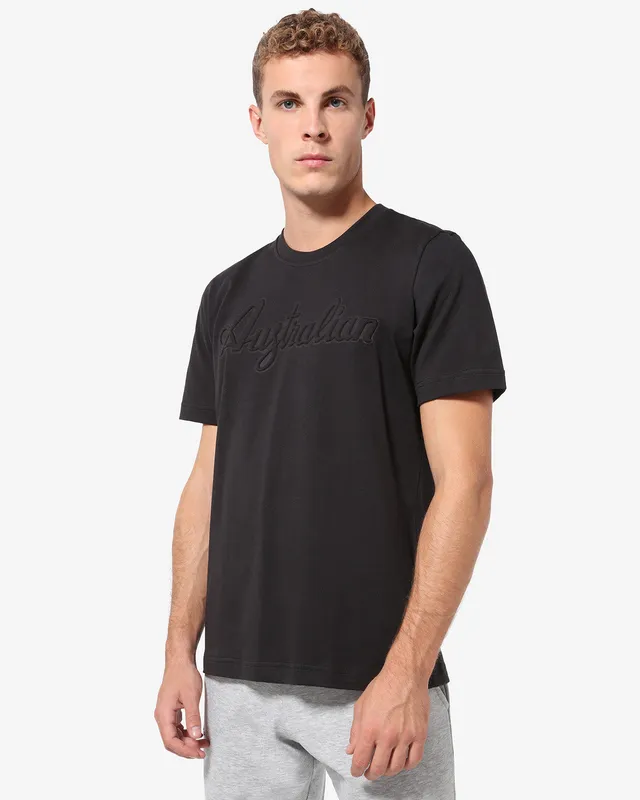 australian-3d-logo-t-shirt-maglia-cotone-nero-sportswear image 1