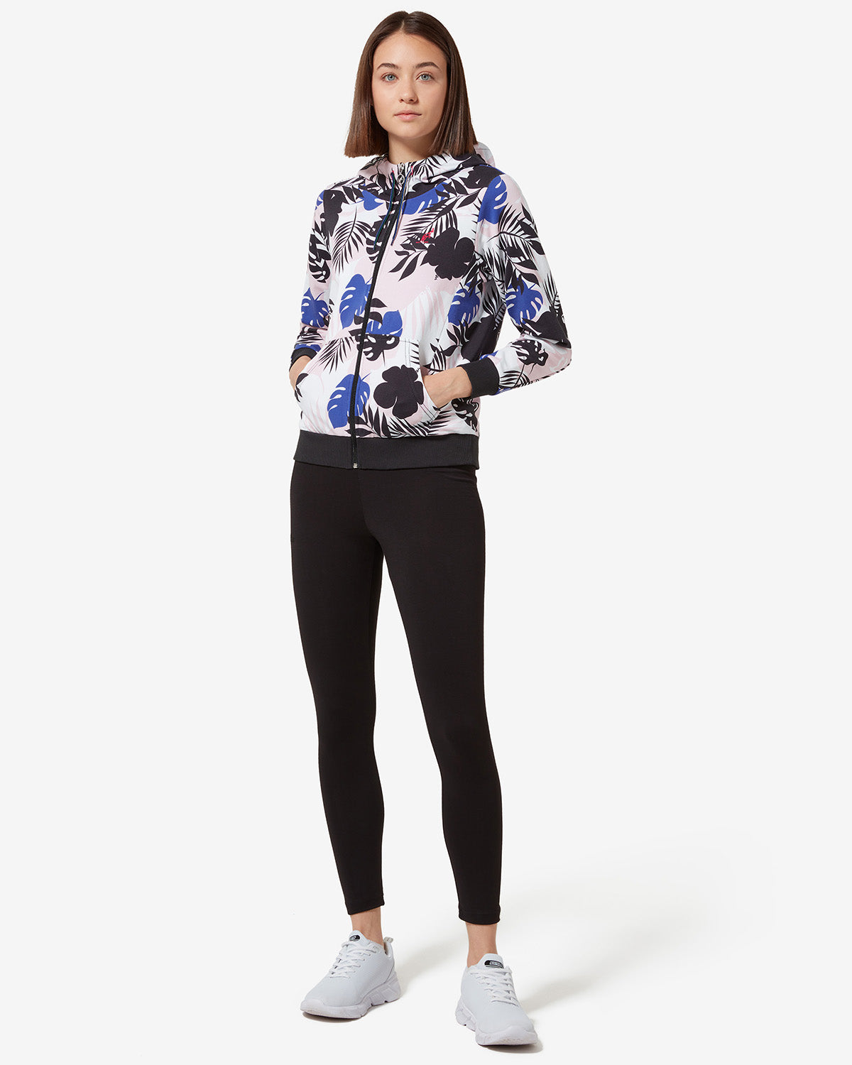 australian-flowers-hoodie-jacket-nero-giacca-felpa-con-cappuccio-donna image 2