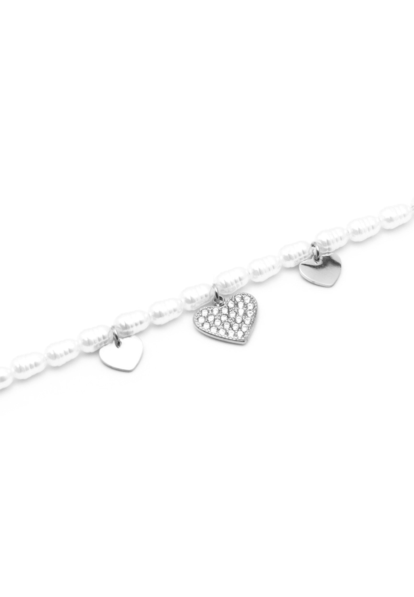 freddy-bracciale-acciaio-argentato-con-catena-di-cuori-e-perle image 2