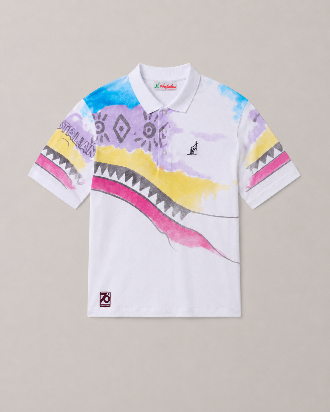 australian-legacy-court-polo-shirt-uomo-all-print-bianco image 6