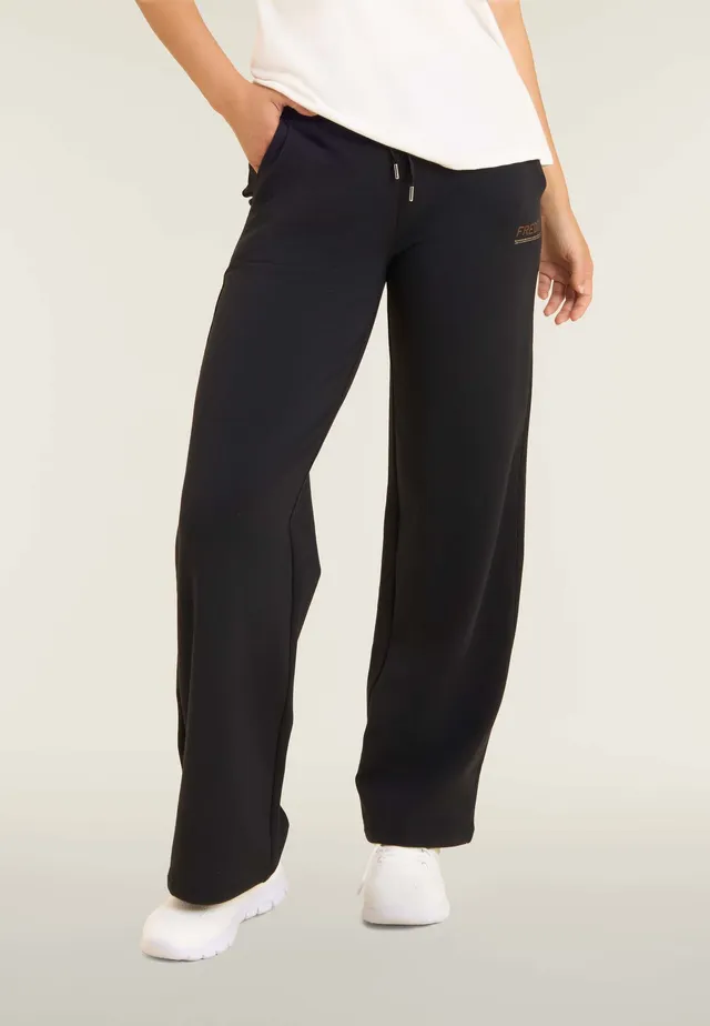 freddy-pantaloni-wide-leg-donna-con-logo-in-strass-bicolore image 1