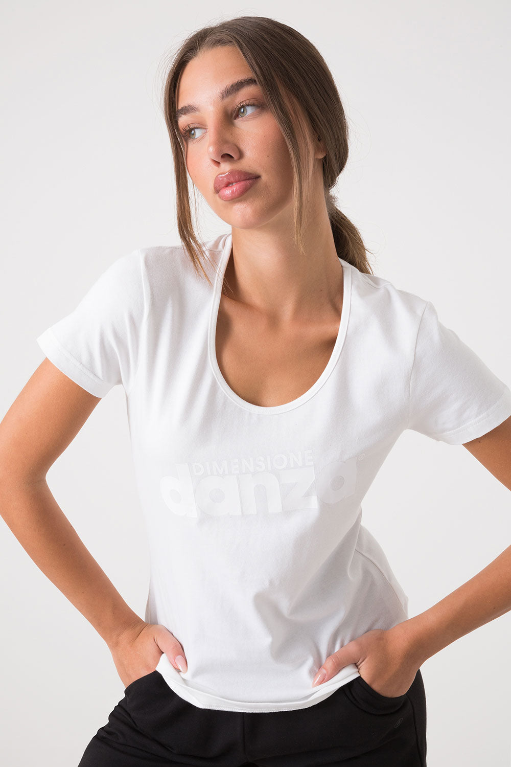 dimensione-danza-t-shirt-slim-scollo-rotondo-donna-in-cotone image 5