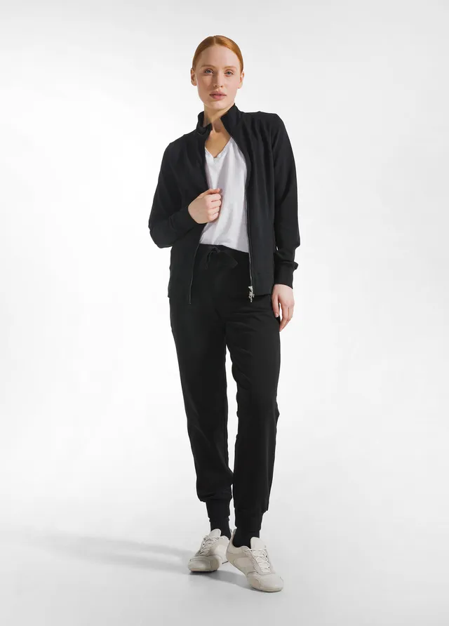 deha-jogger-con-polsino-in-felpa-leggera-nero-cotone-organico image 1
