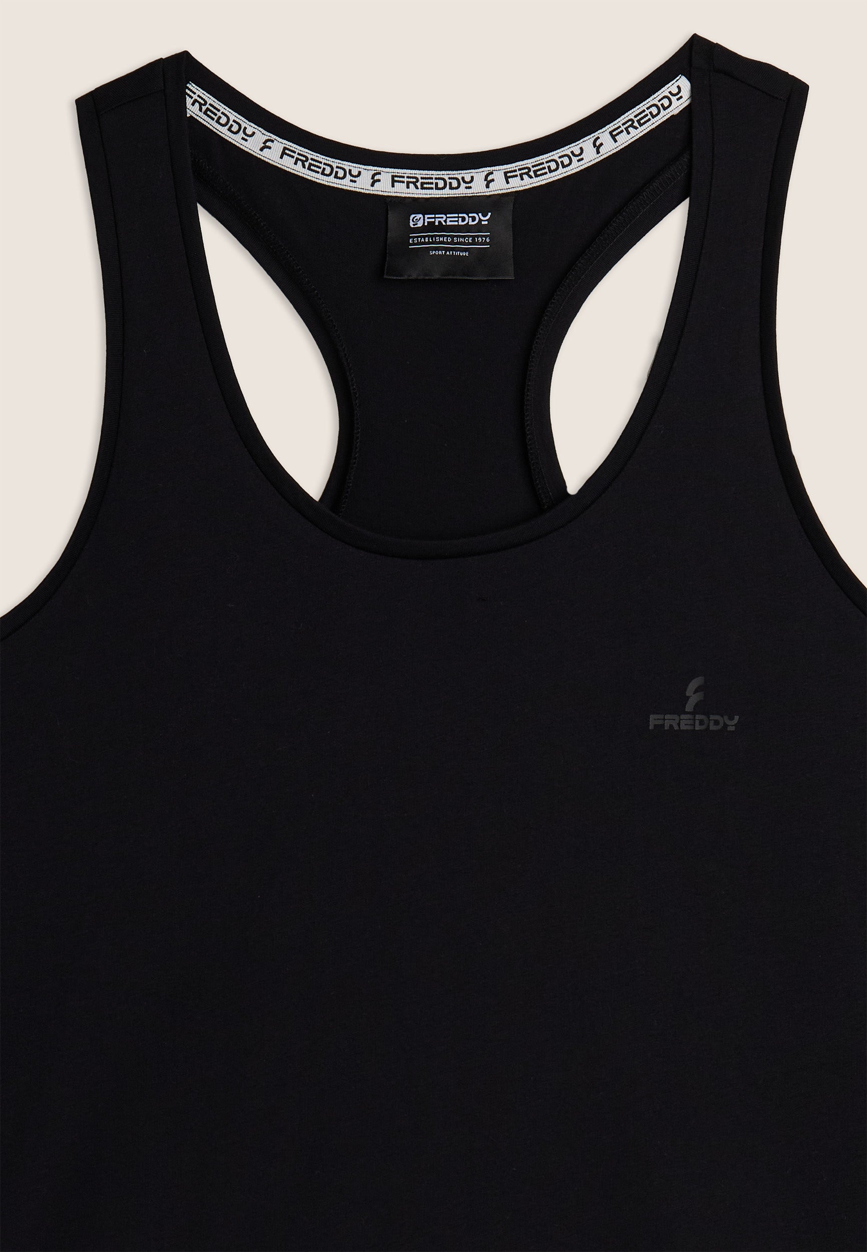 completo-sportivo-donna-freddy-in-cotone-canotta-bermuda image 3
