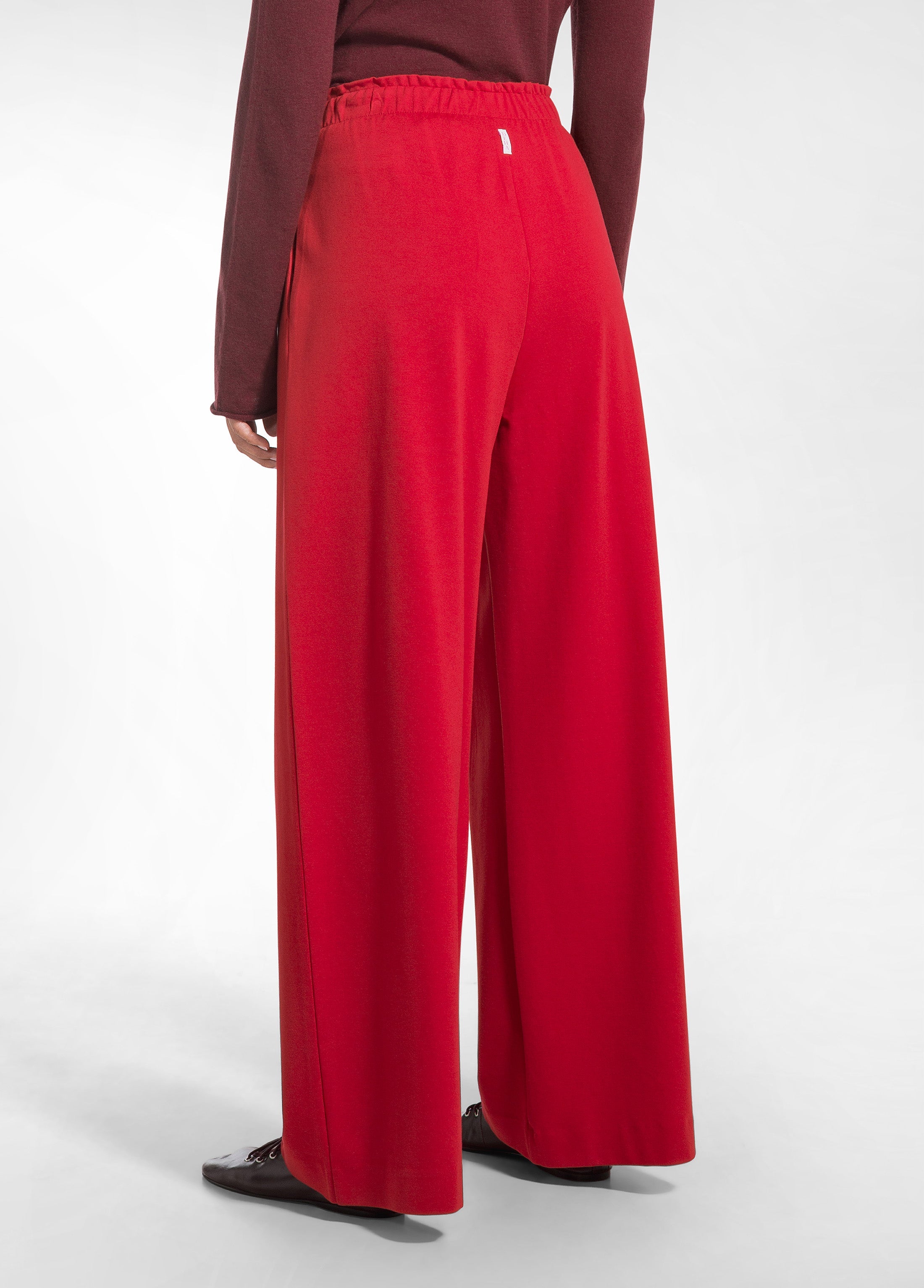 deha-d52499-pantalone-palazzo-punto-milano-con-pence-rosso image 3