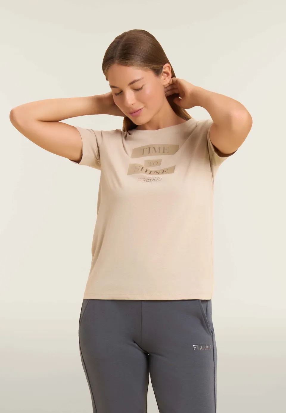 freddy-t-shirt-donna-time-to-shine-con-grafica-e-strass image 1