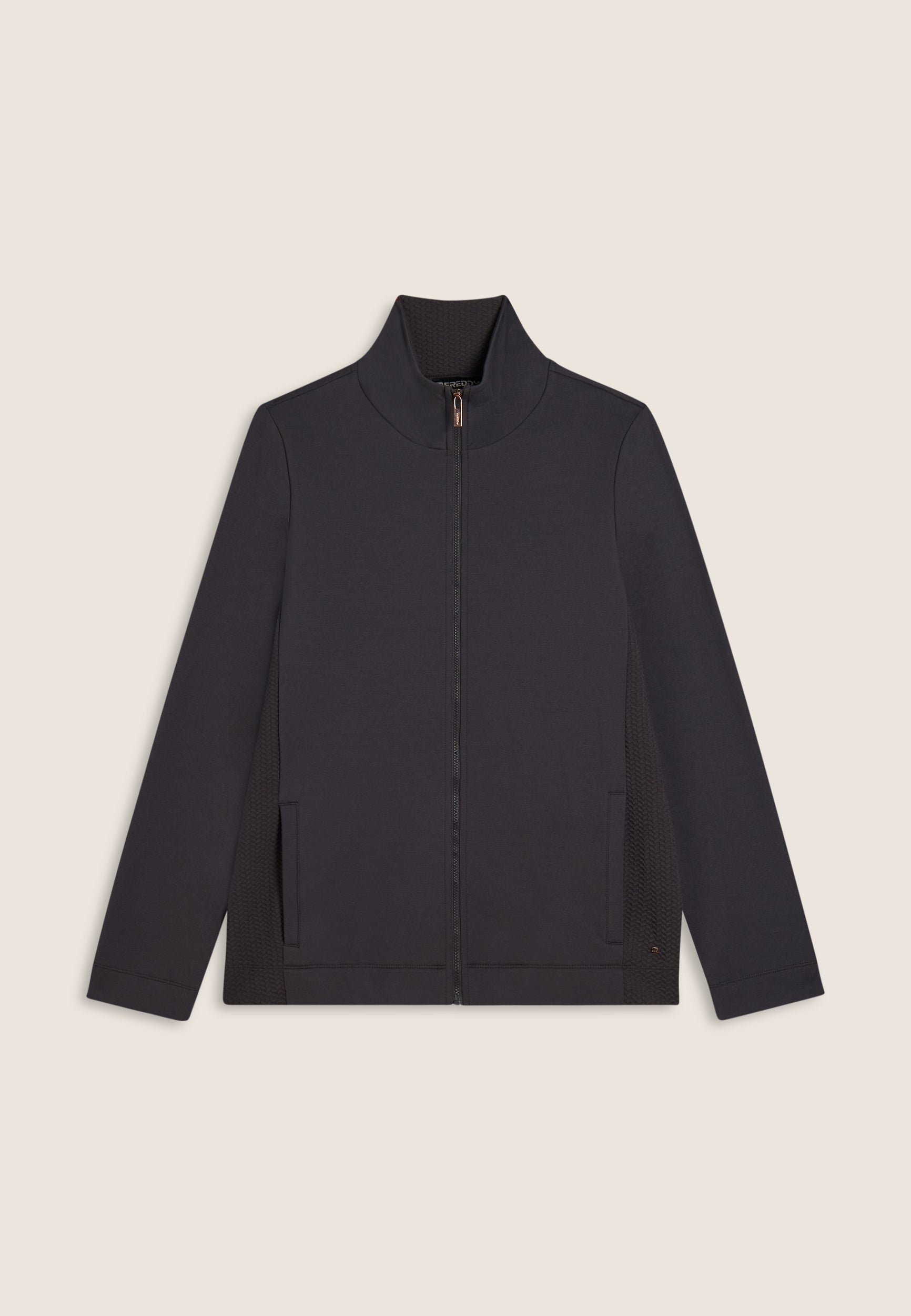 freddy-felpa-donna-full-zip-modal-con-inserti-micro-trecce image 5
