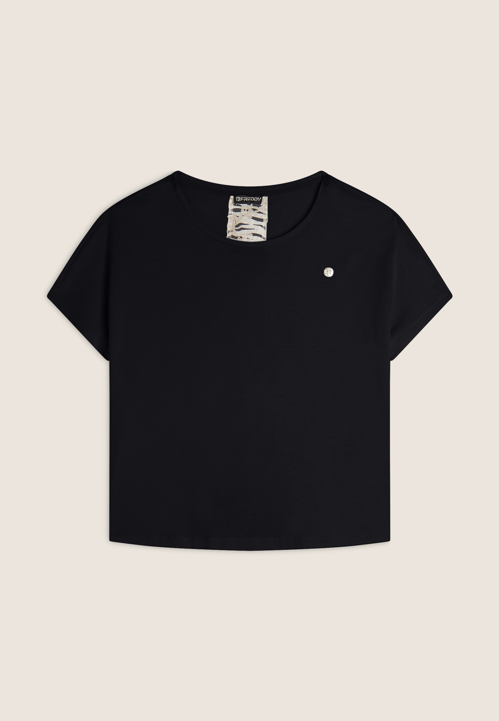 freddy-t-shirt-donna-maniche-a-kimono-con-stampa-fantasia-sul-retro image 8