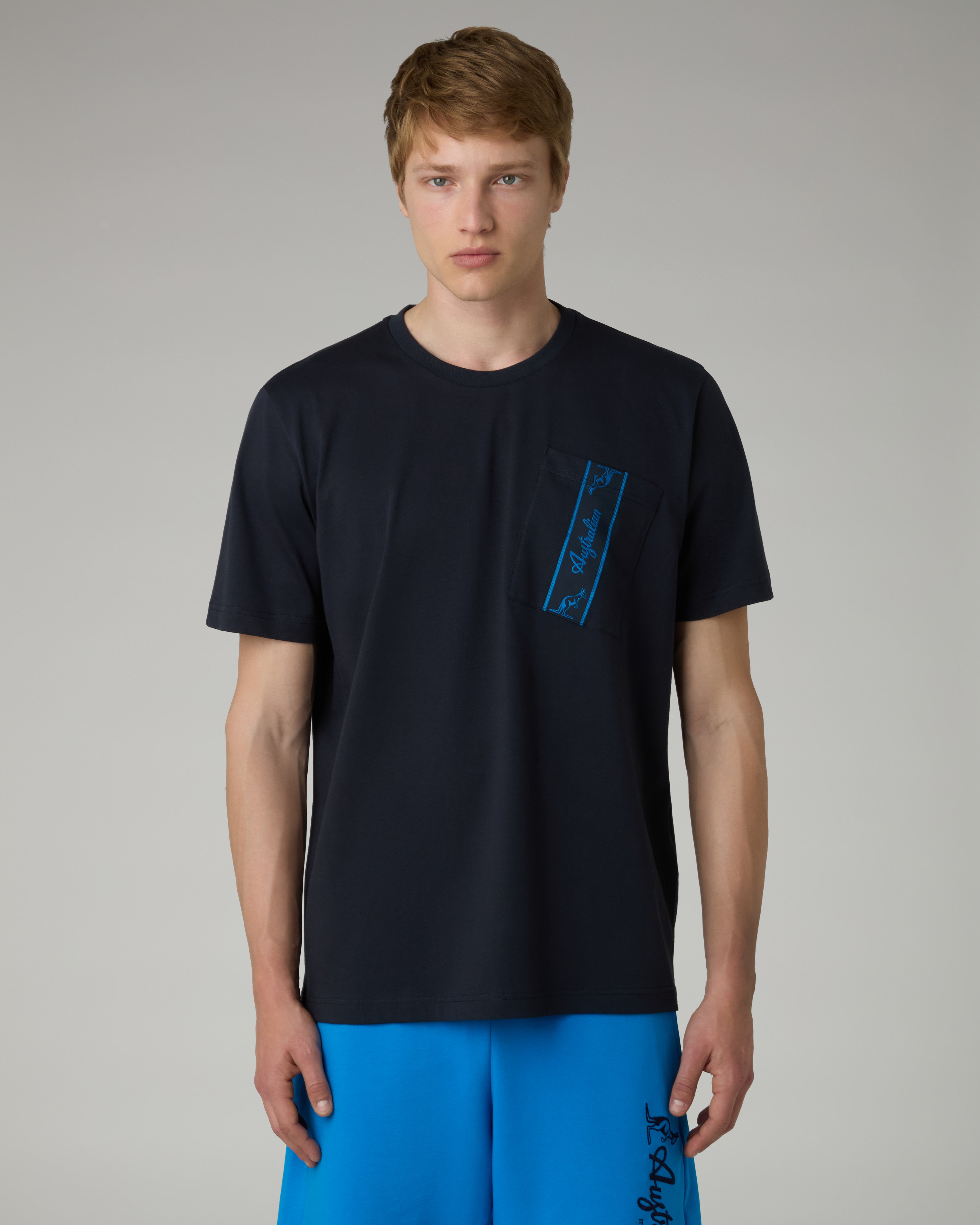 australian-pocket-t-shirt-cotone-blu-navy image 1