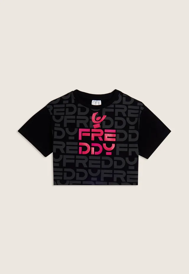 freddy-t-shirt-junior-cropped-regular-con-stampa-freddy-all-over image 1