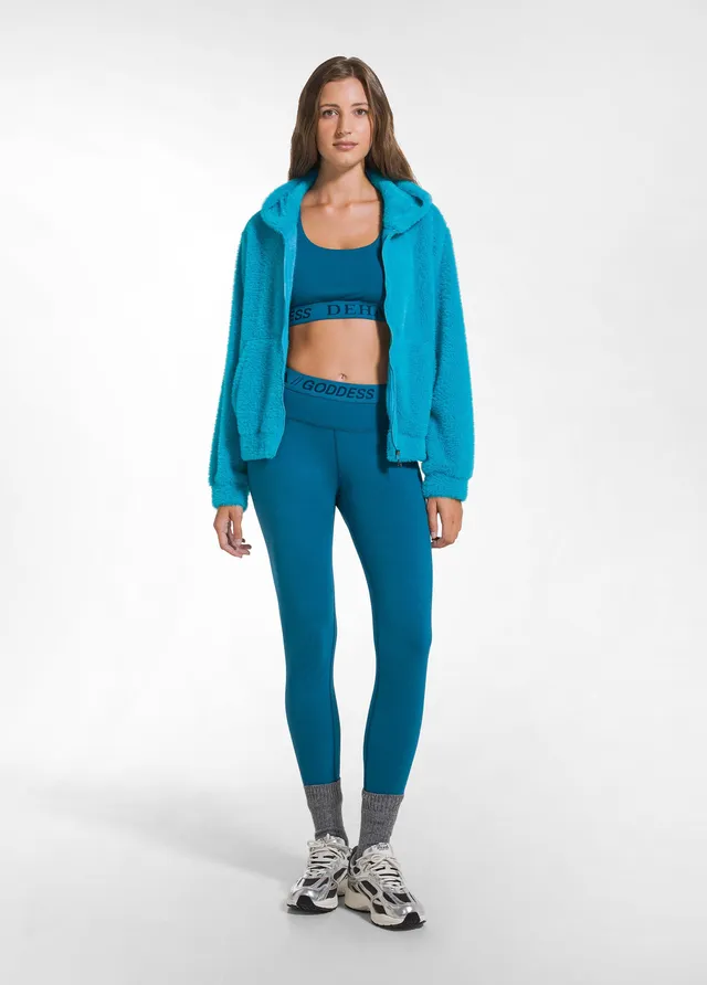 deha-leggings-in-jersey-stretch-con-logo-verde-leggings-gym-donna image 1