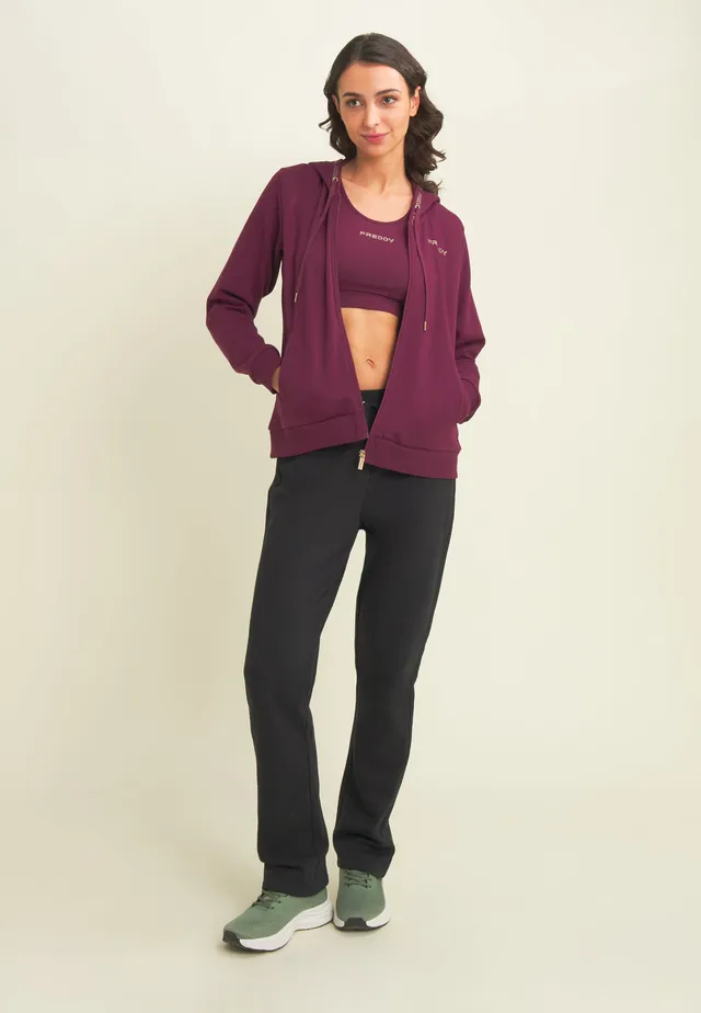 freddy-tuta-con-cappuccio-e-logo-oro-a-contrasto-felpa-zip-pantaloni image 1