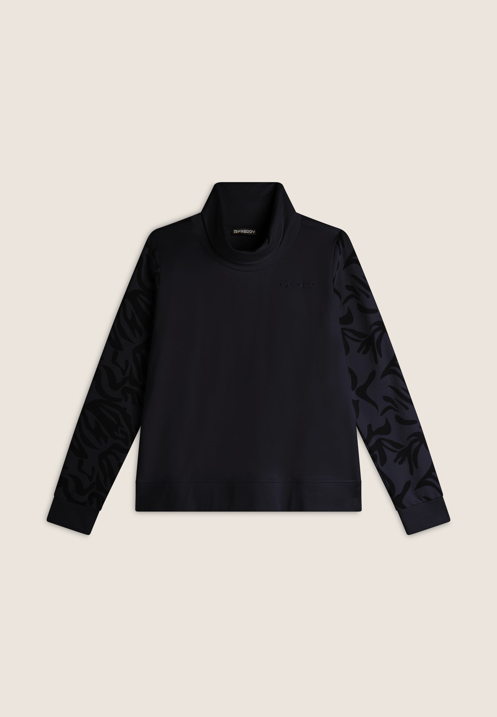 freddy-felpa-donna-comfort-fit-collo-alto-con-maniche-fantasia-floreale image 8
