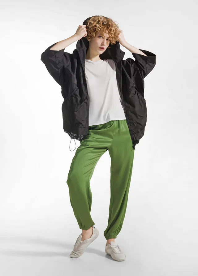 deha-pantalone-jogger-in-raso-di-viscosa-verde image 1