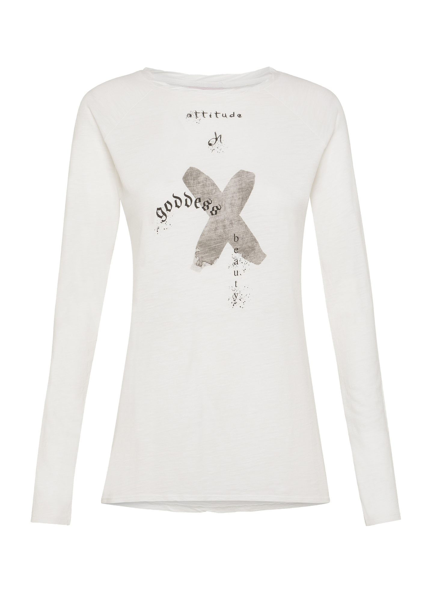 deha-t-shirt-grafica-manica-lunga-bianca-in-cotone-modal image 5