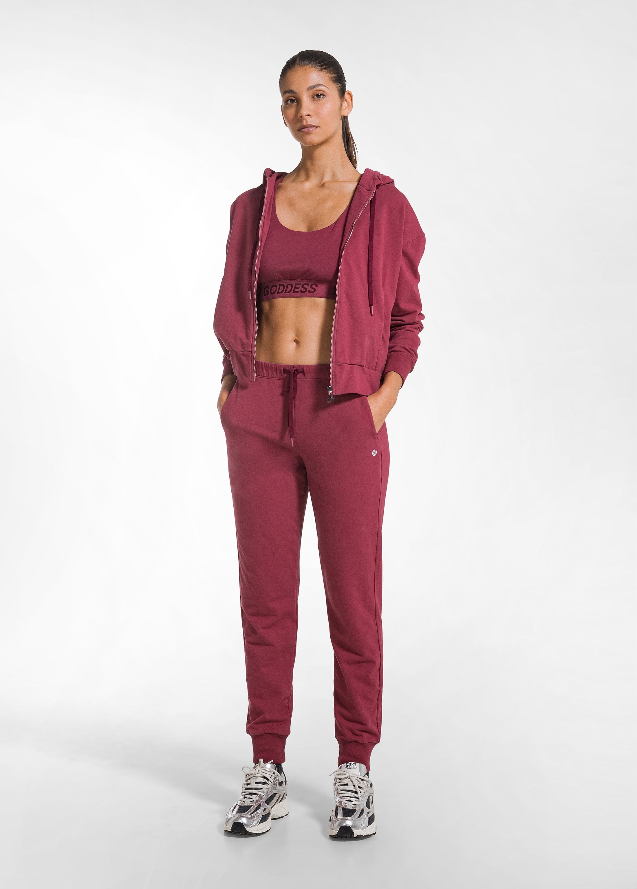 deha-pantalone-jogger-in-cotone-stretch-rosso image 1