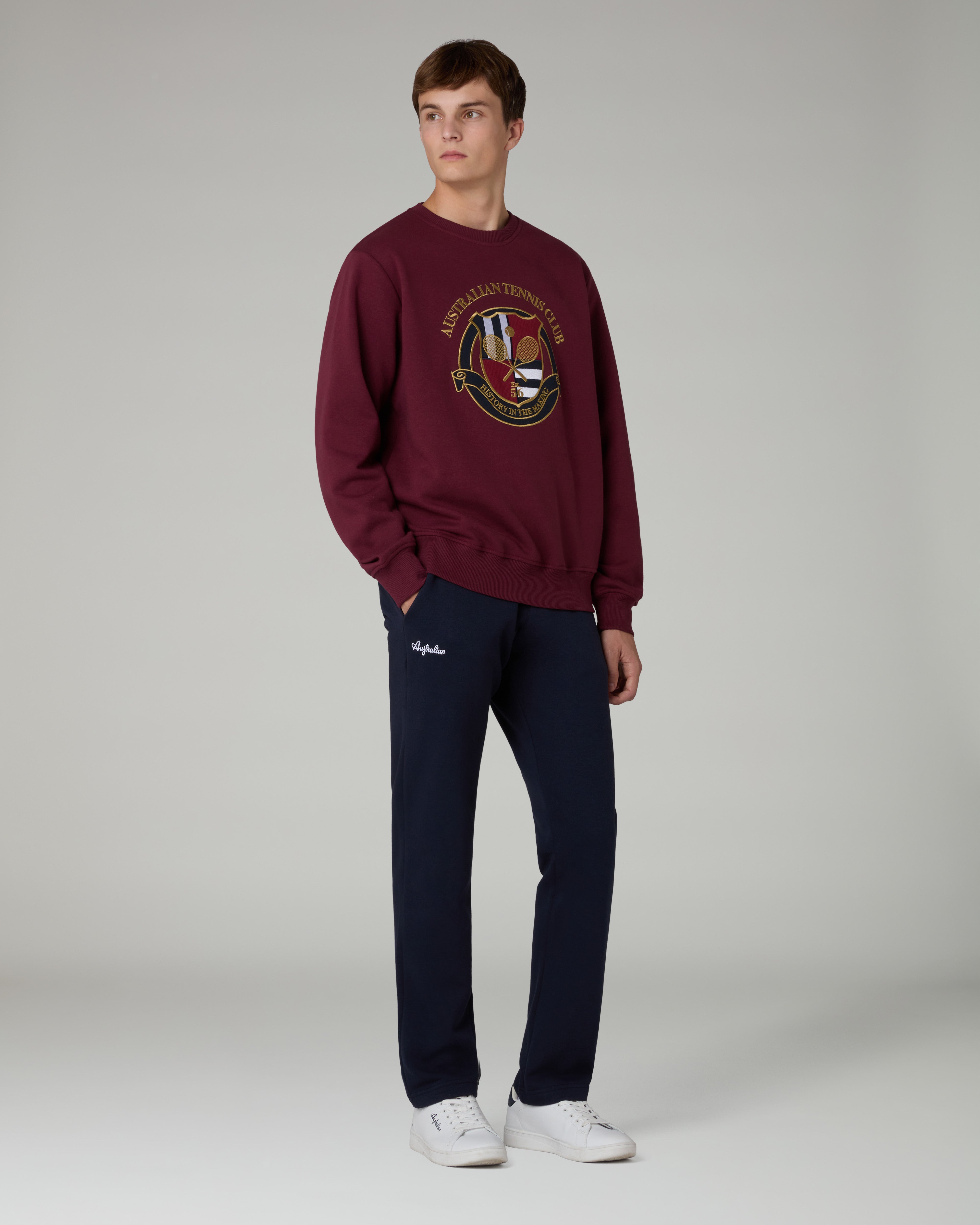 australian-tennis-club-crewneck-felpa-rubino image 2