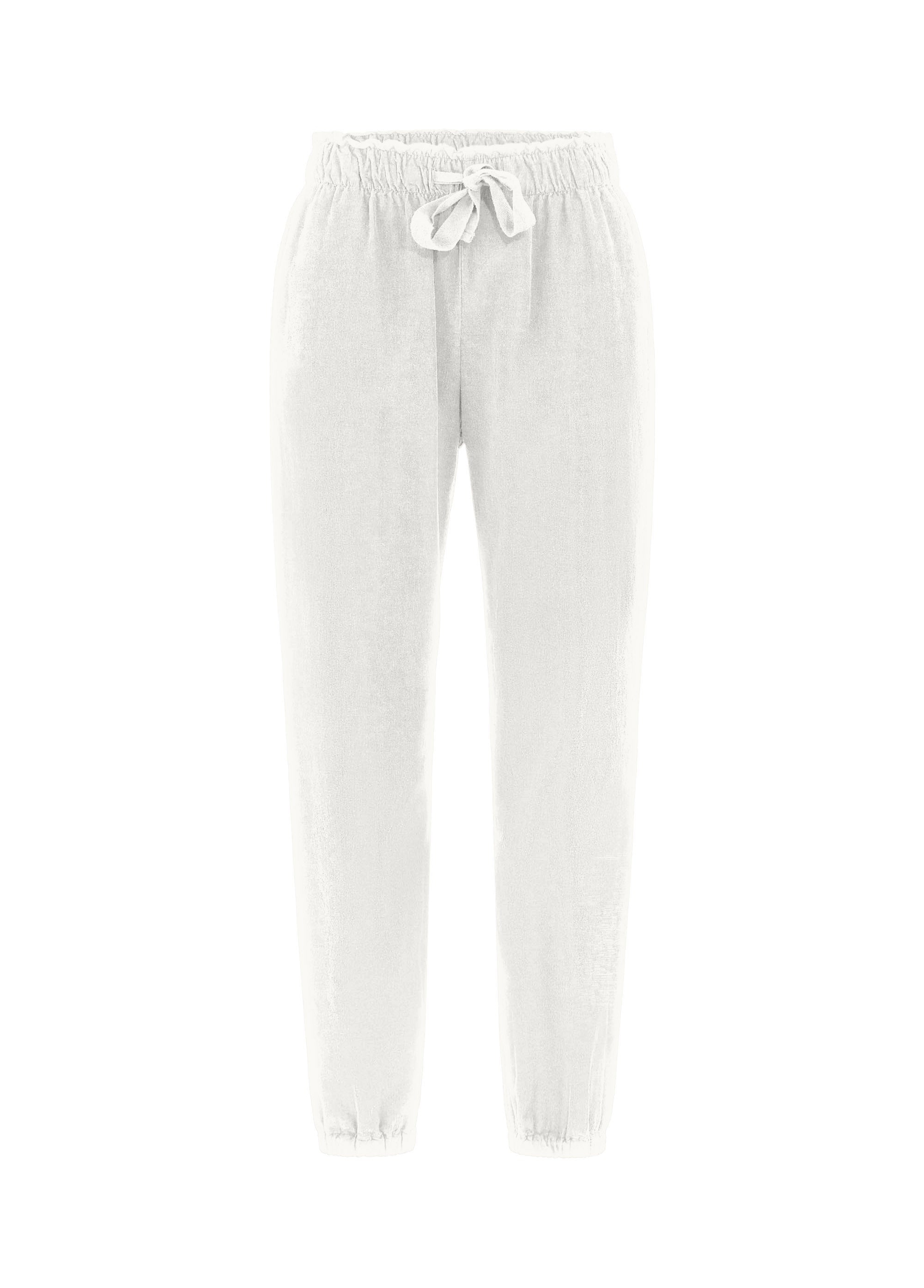 deha-pantalone-jogger-in-velluto-leggero-bianco image 1