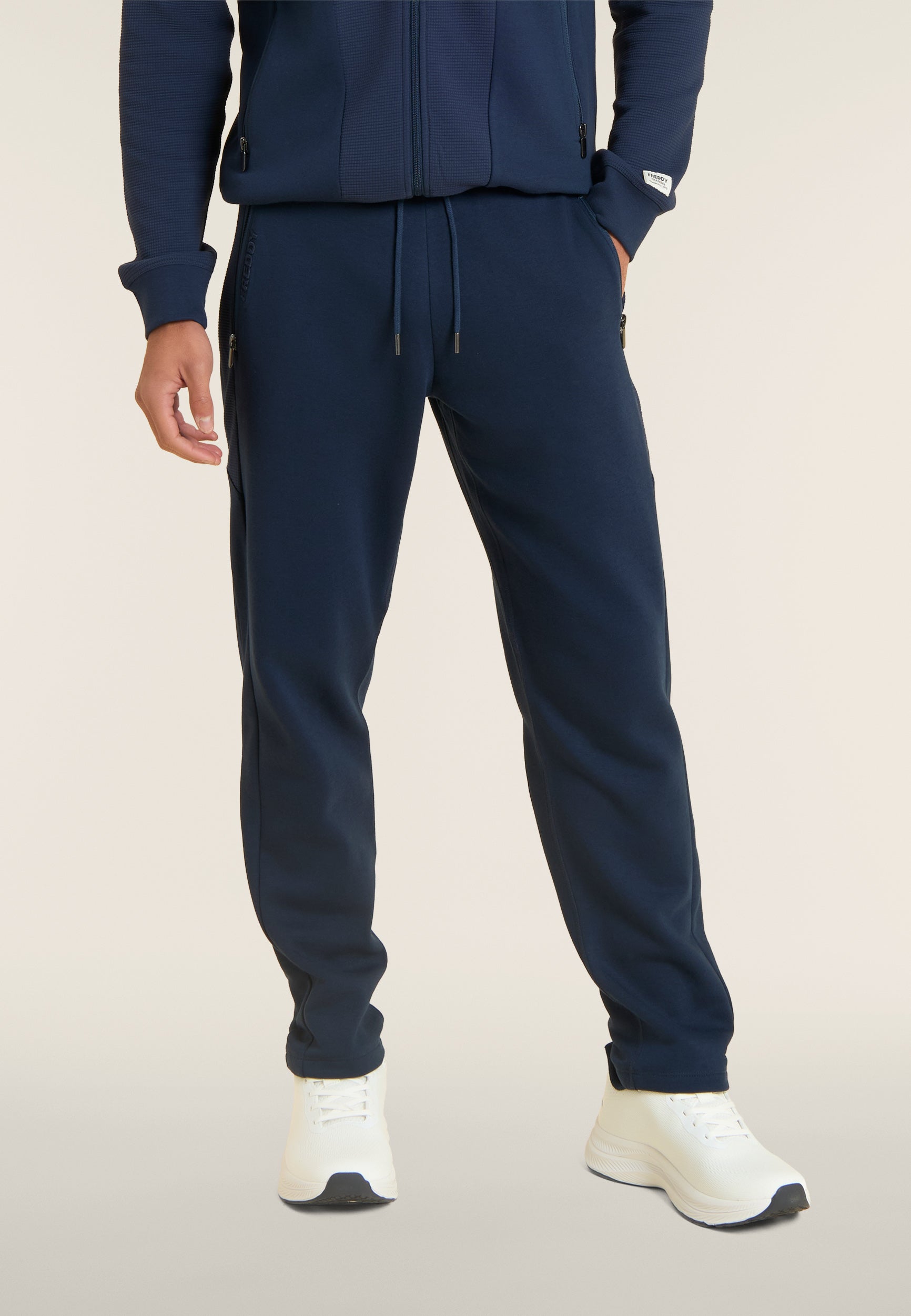 freddy-pantaloni-uomo-regular-felpa-con-inserti-a-quadretti-fondo-dritto image 1