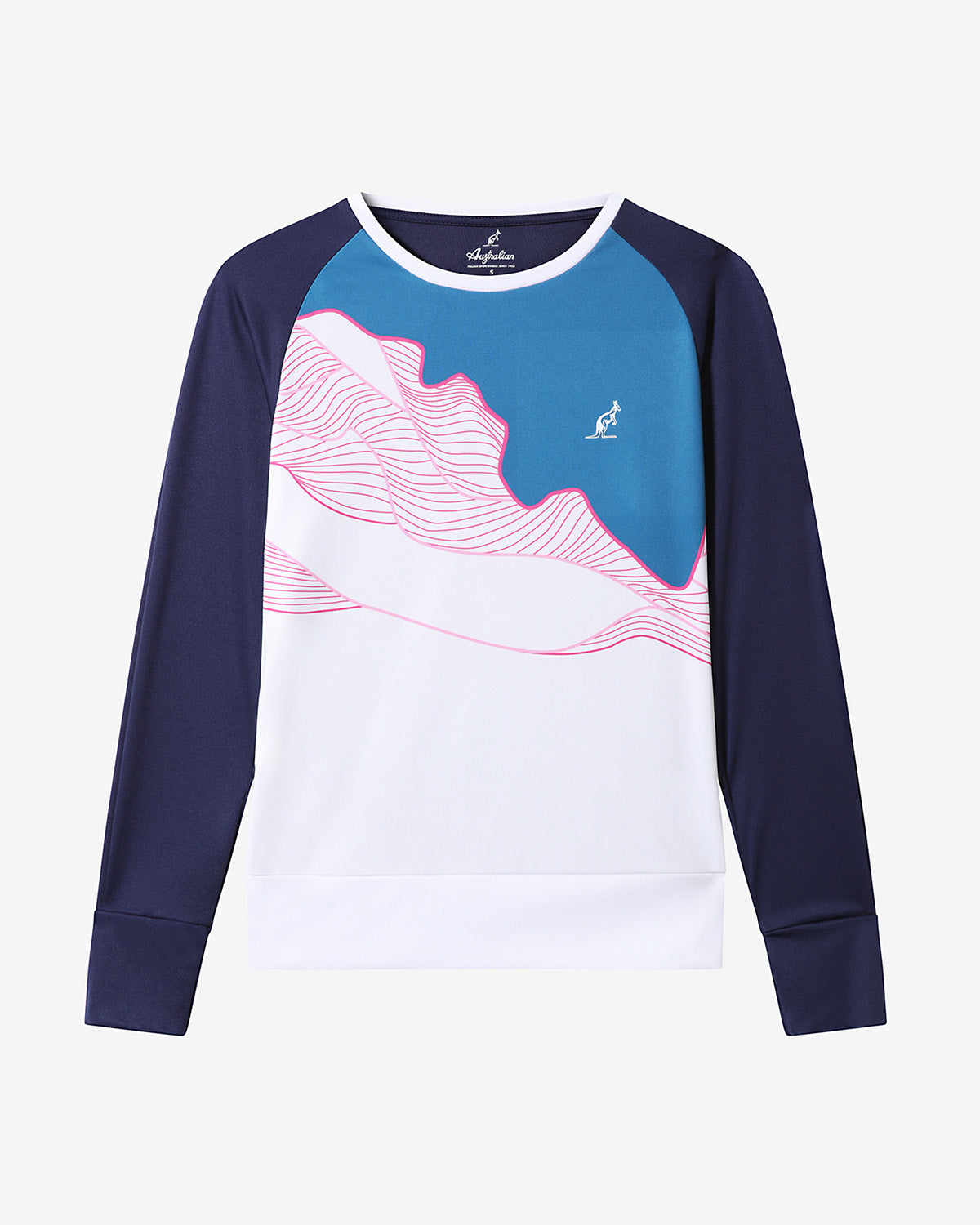 australian-ice-tennis-t-shirt-manica-lunga-blu-cosmo image 5