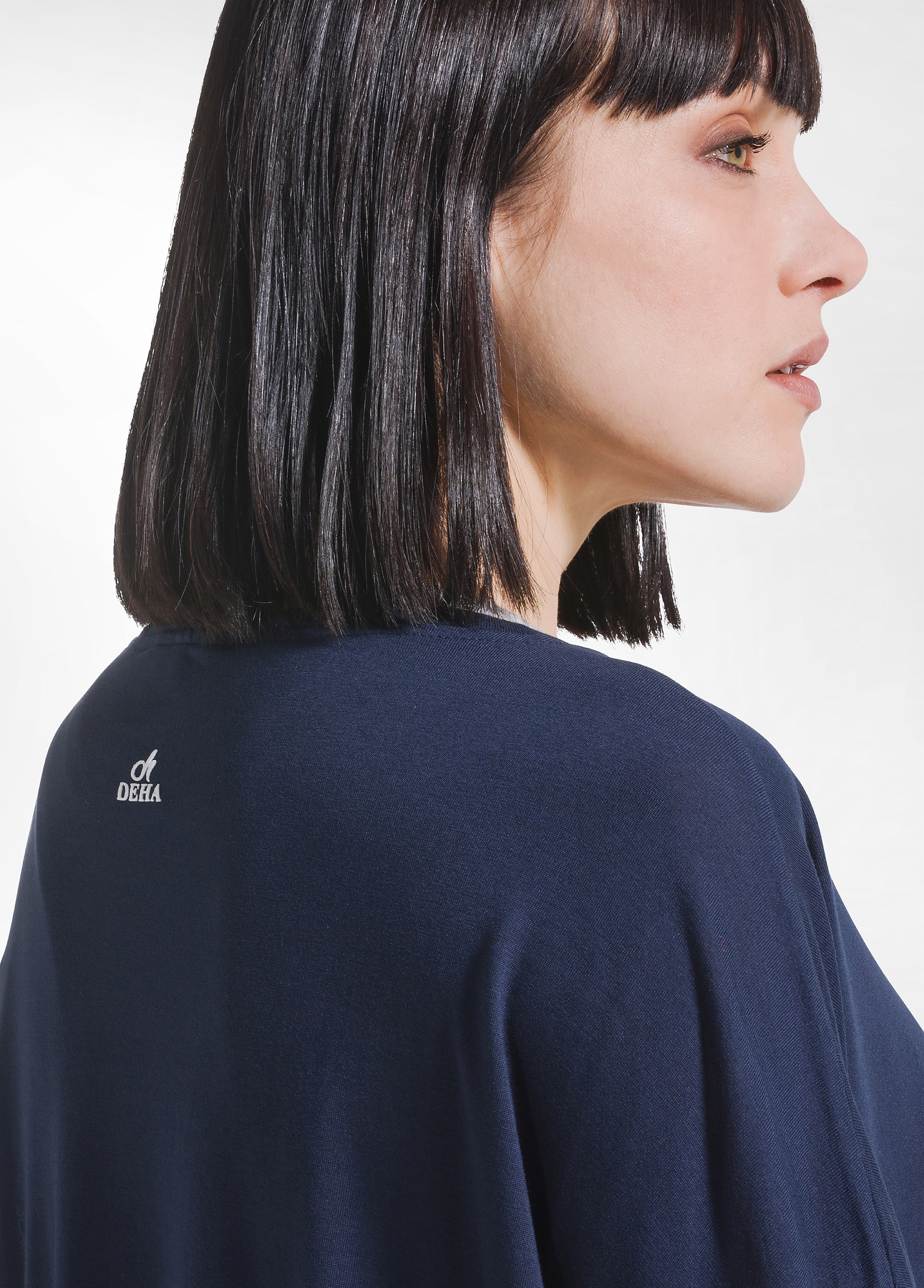 deha-t-shirt-yoga-oversize-tinta-unita-blu image 3