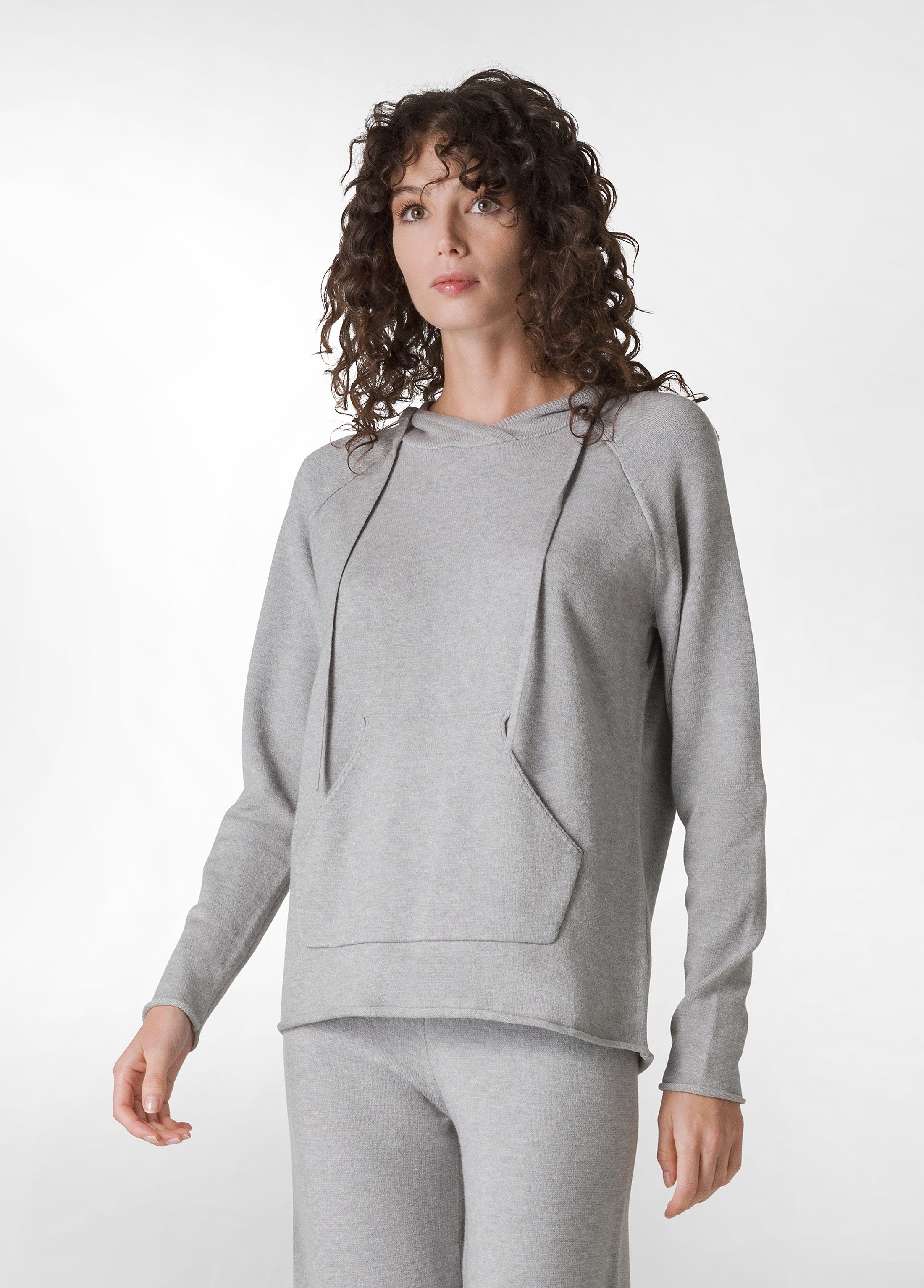deha-pullover-con-cappuccio-grigio image 1
