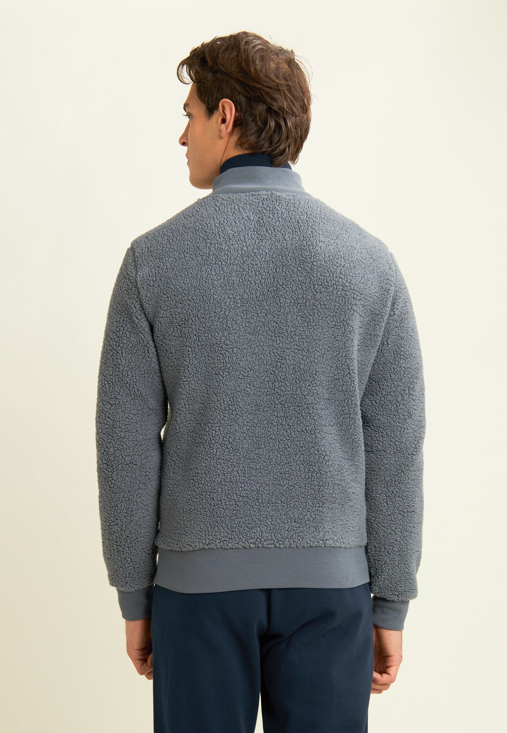 freddy-felpa-uomo-in-pile-sherpa-collo-alto-full-zip image 3