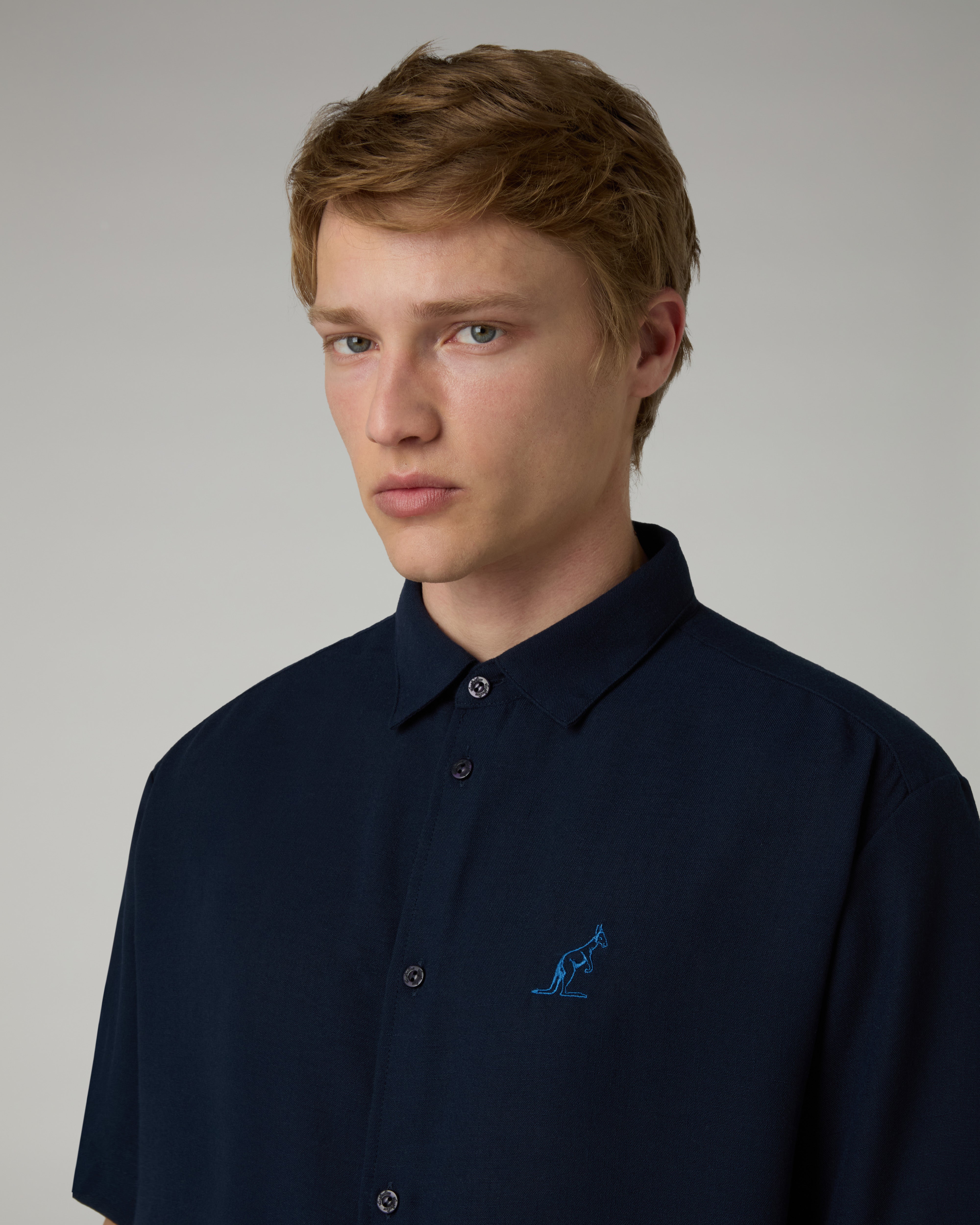 australian-doric-shirt-camicia-canvas-eclipse-blue-manica-corta image 4