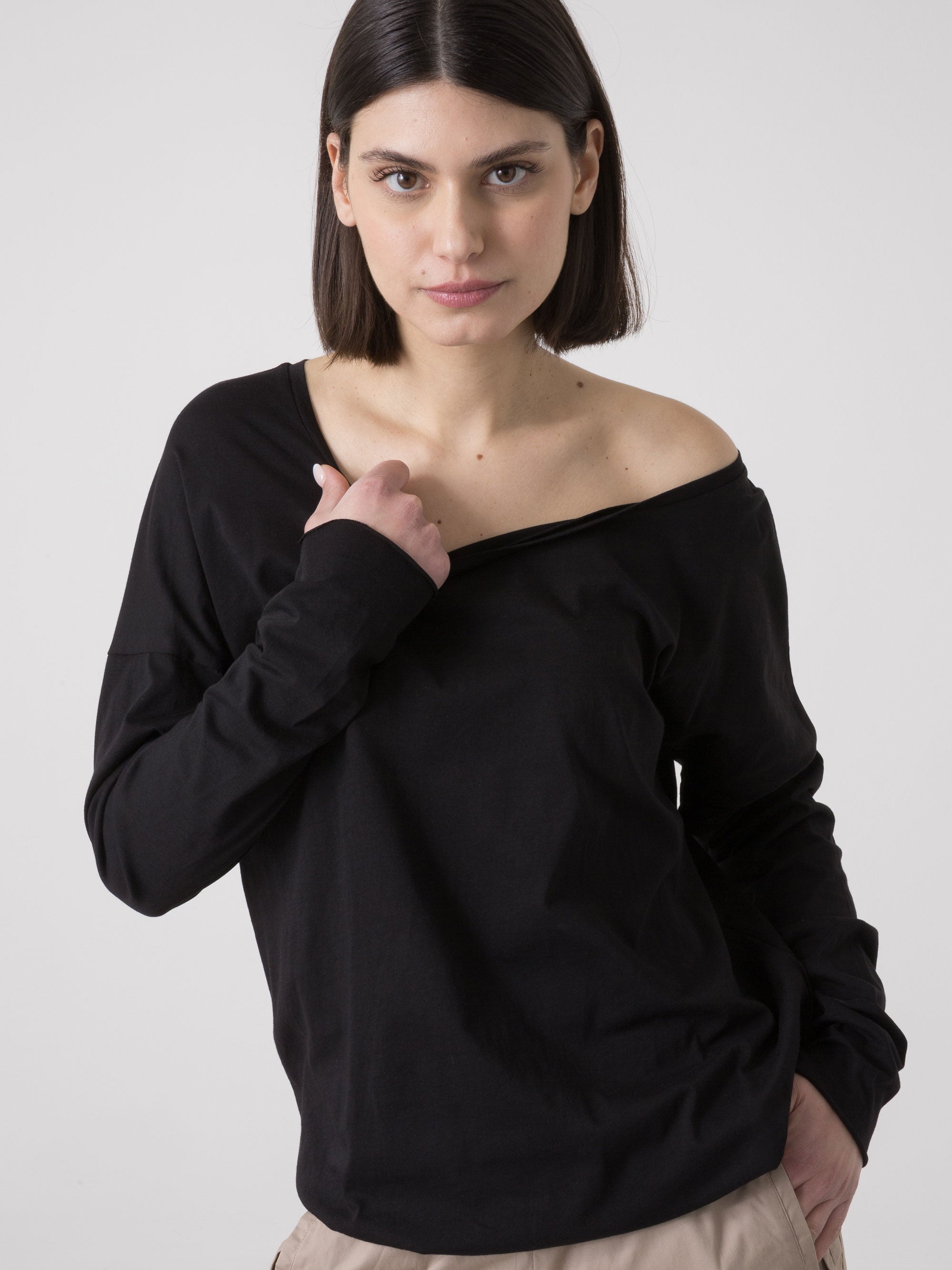 dimensione-danza-t-shirt-donna-in-jersey-a-manica-lunga-con-scollo-a-barca image 5