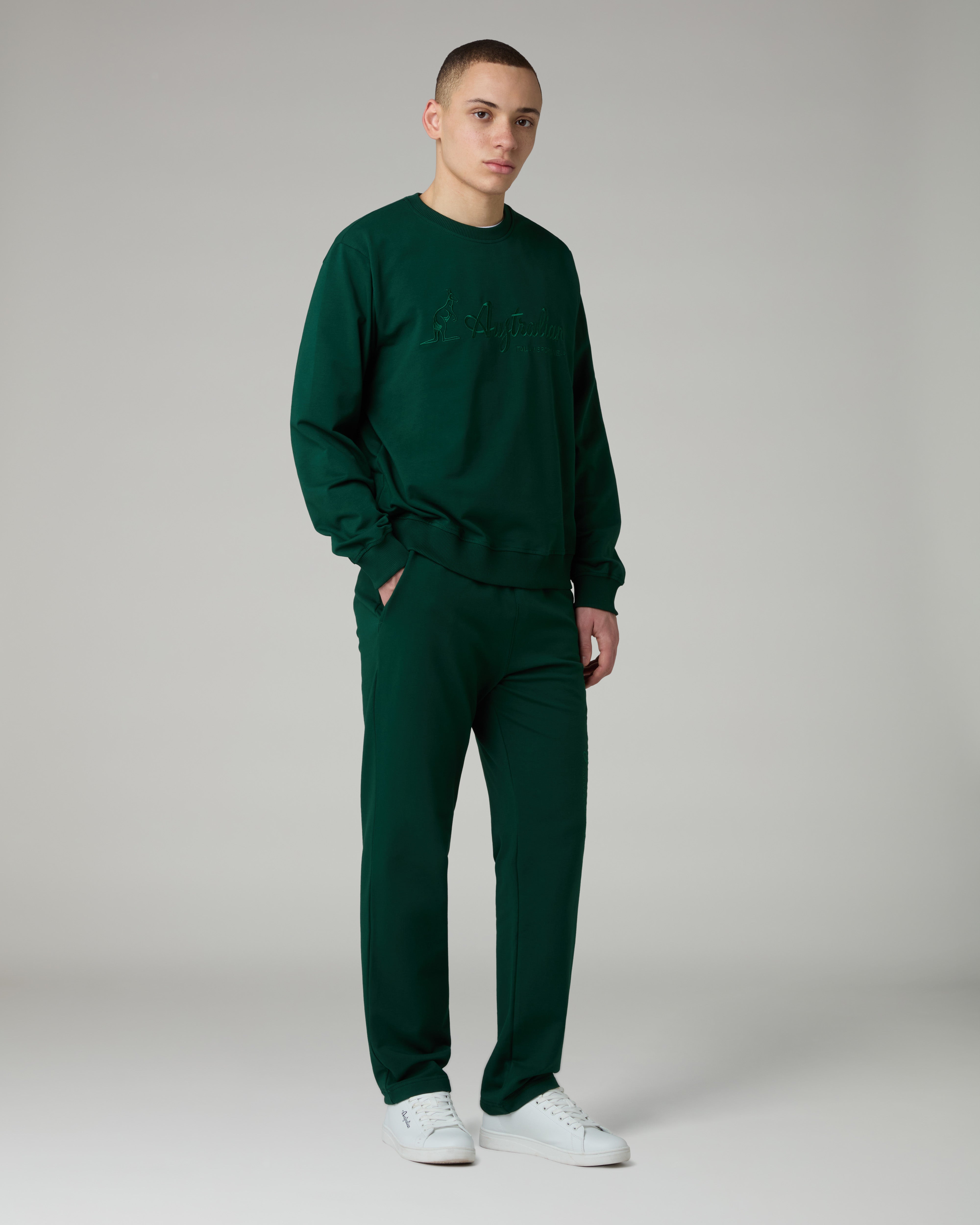 australian-statement-logo-crewneck-felpa-girocollo-con-ricamo-sportswear image 2