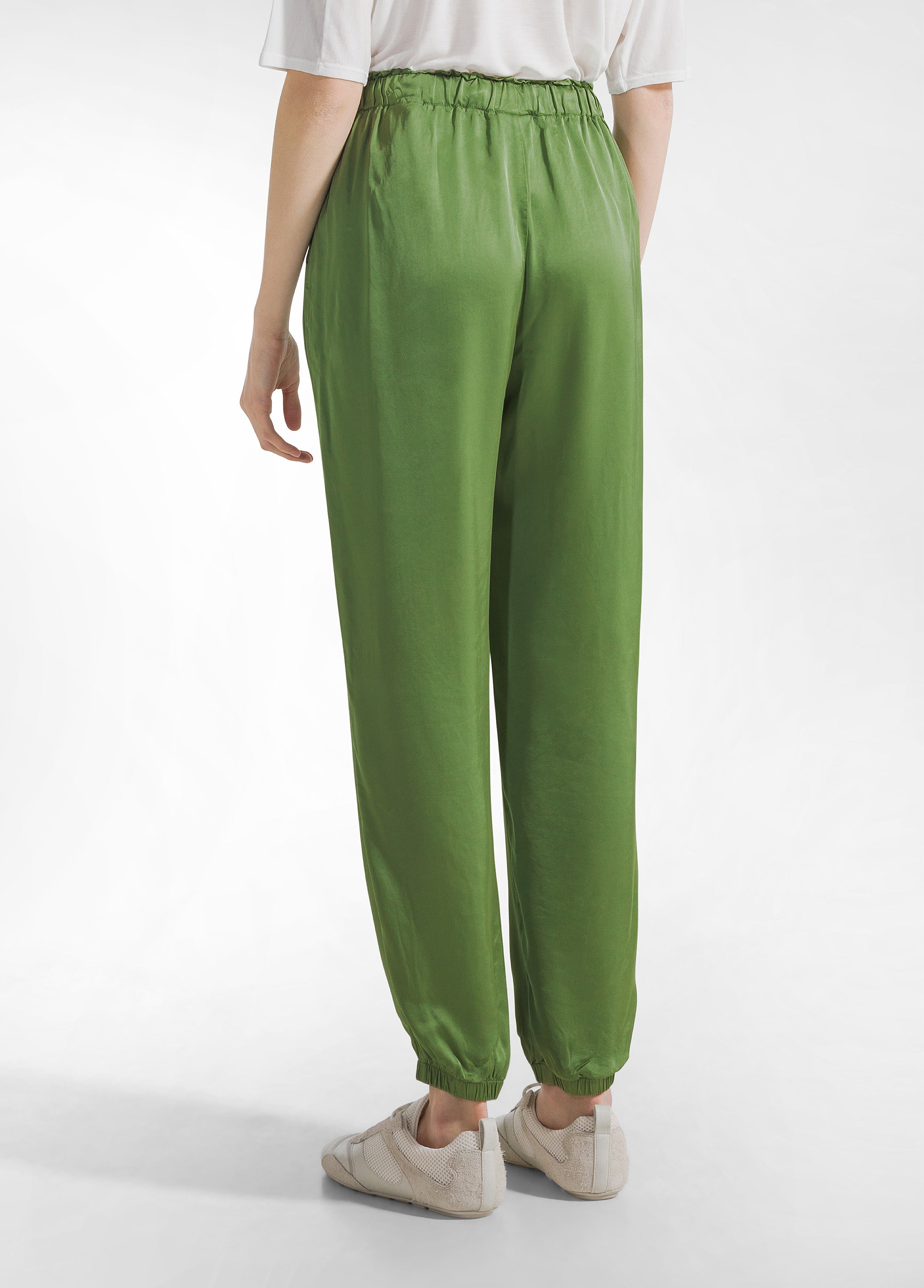 deha-pantalone-jogger-in-raso-di-viscosa-verde image 3