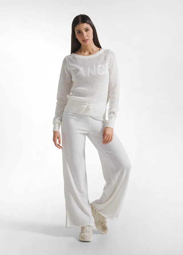 deha-d42386-pantaloni-palazzo-in-maglieria-boucl-bianco image 1