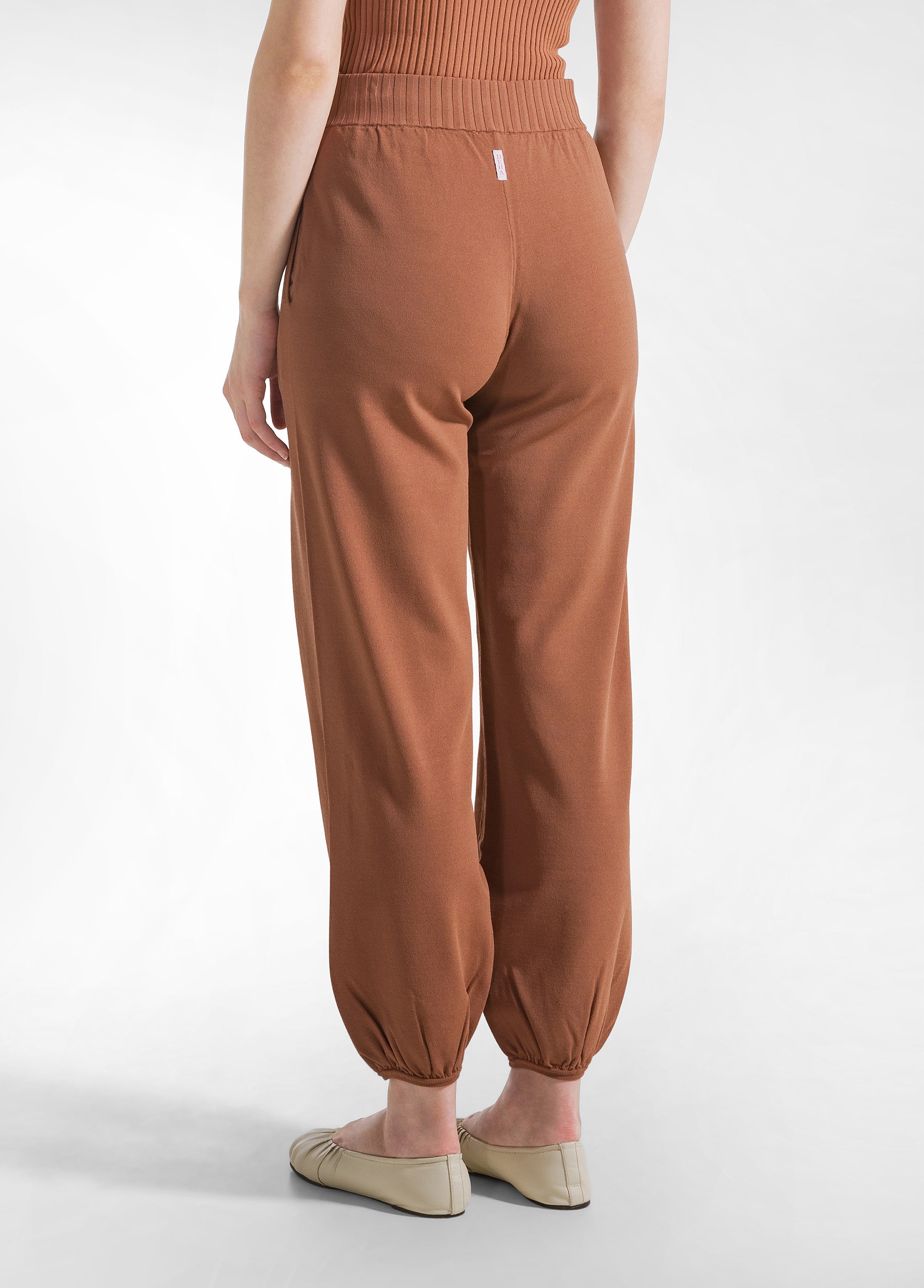 deha-pantalone-jogger-a-maglia-di-rayon-marrone-pantaloni-comfort-donna image 3