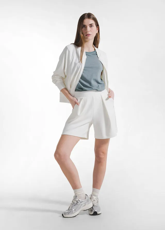 deha-d42306-shorts-plissettati-in-modal-soft-touch-bianco image 1