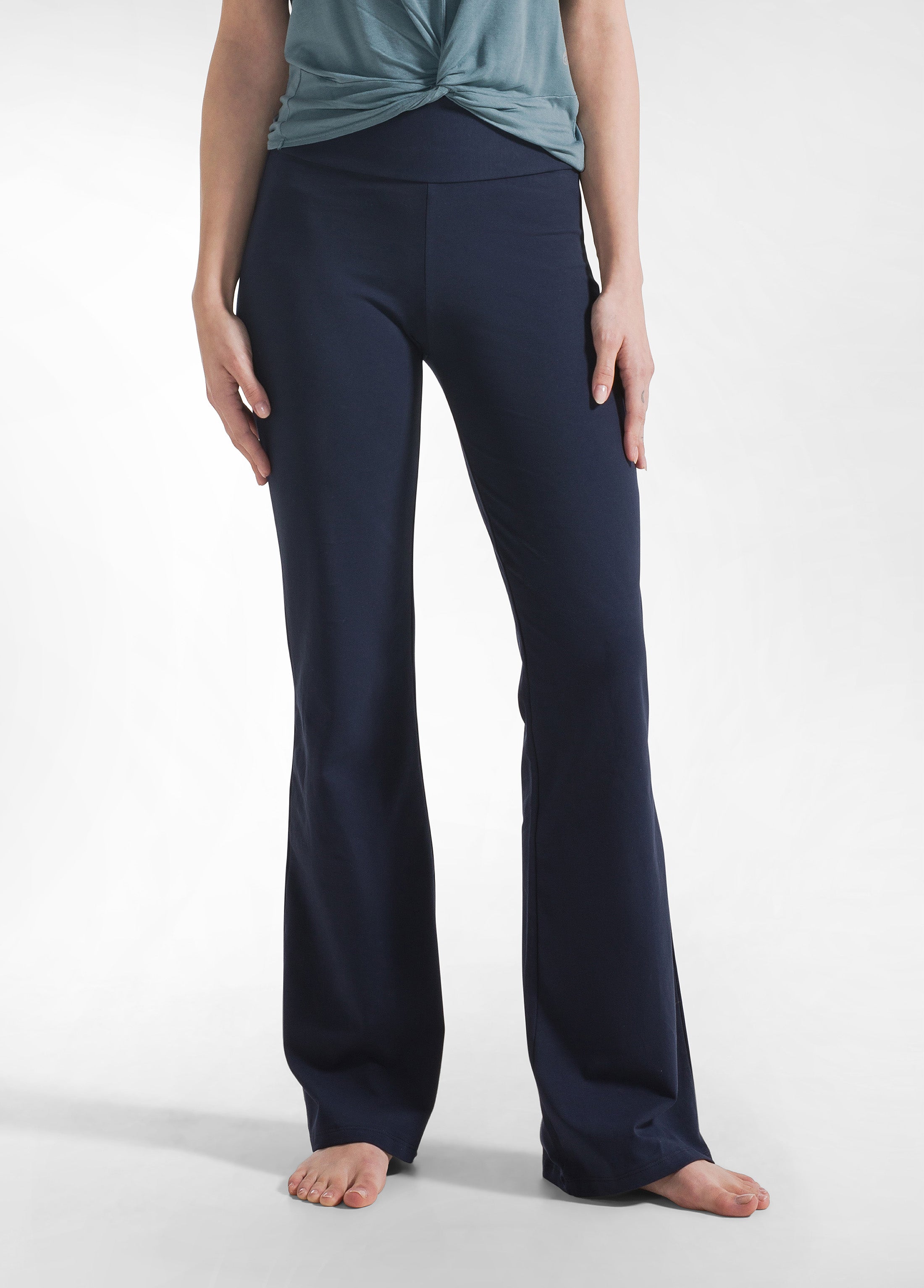 deha-pantaloni-jazz-in-jersey-stretch-blu-tinta-unita-d42016 image 5