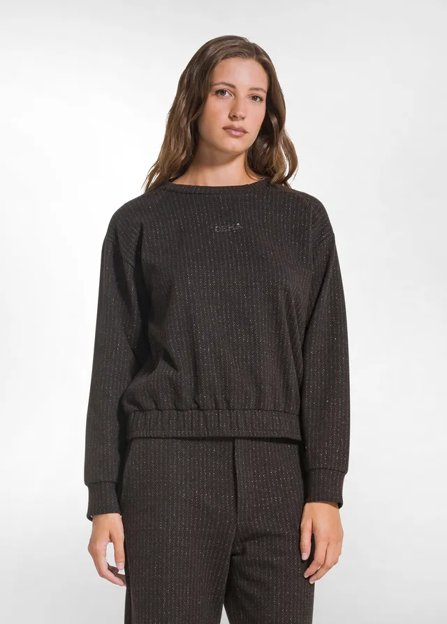 deha-d52562-felpa-girocollo-jacquard-e-lurex image 1