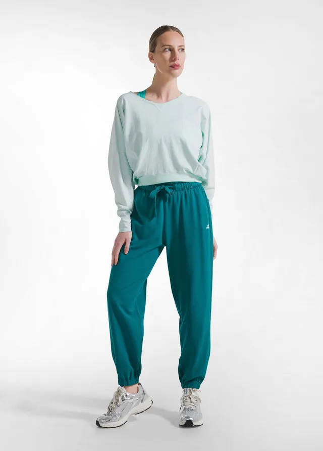deha-d42145-pantaloni-in-cotone-morbido-verde-felpa-300g image 1