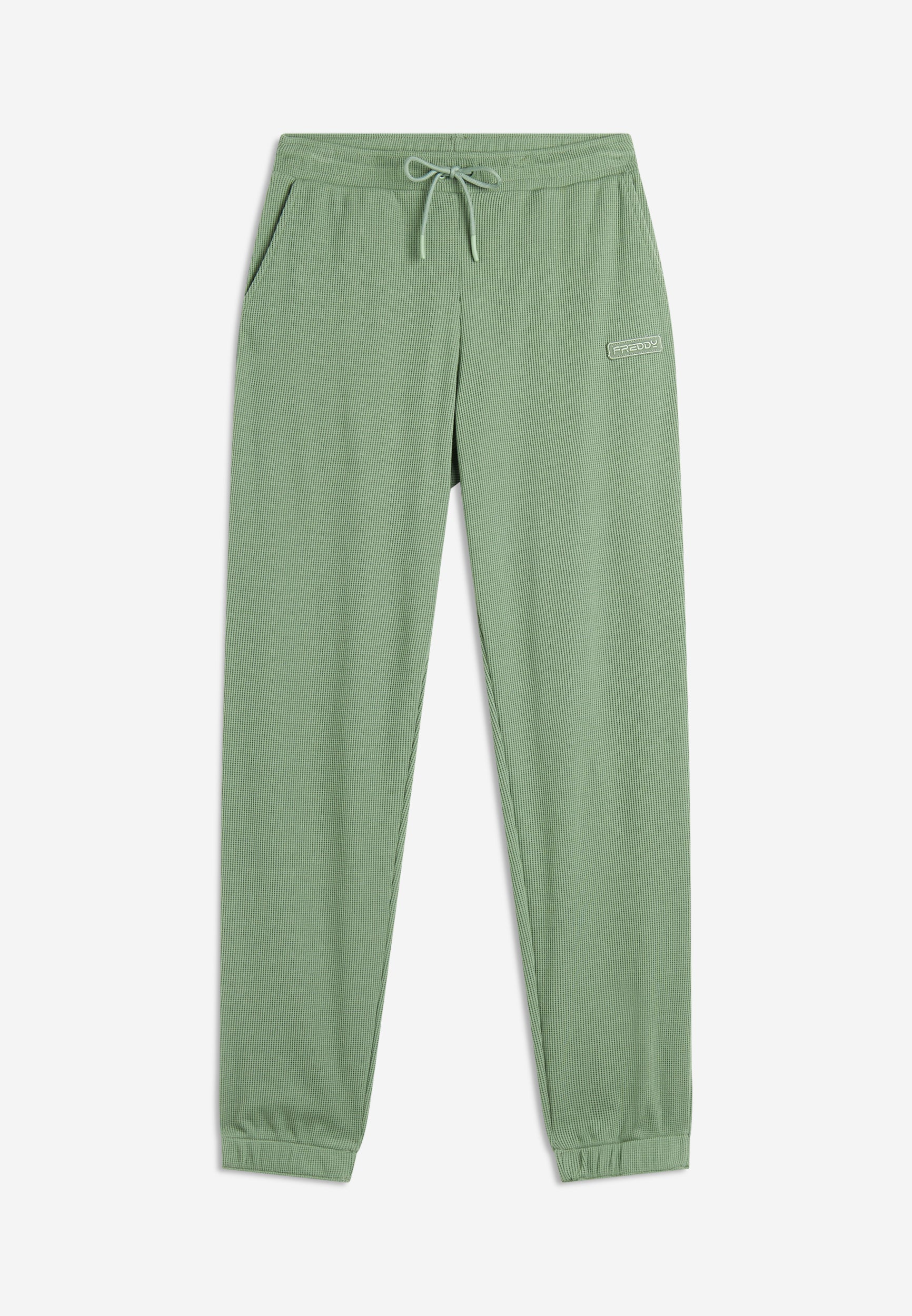 freddy-pantaloni-joggers-donna-in-jersey-waffle-con-elastico image 5